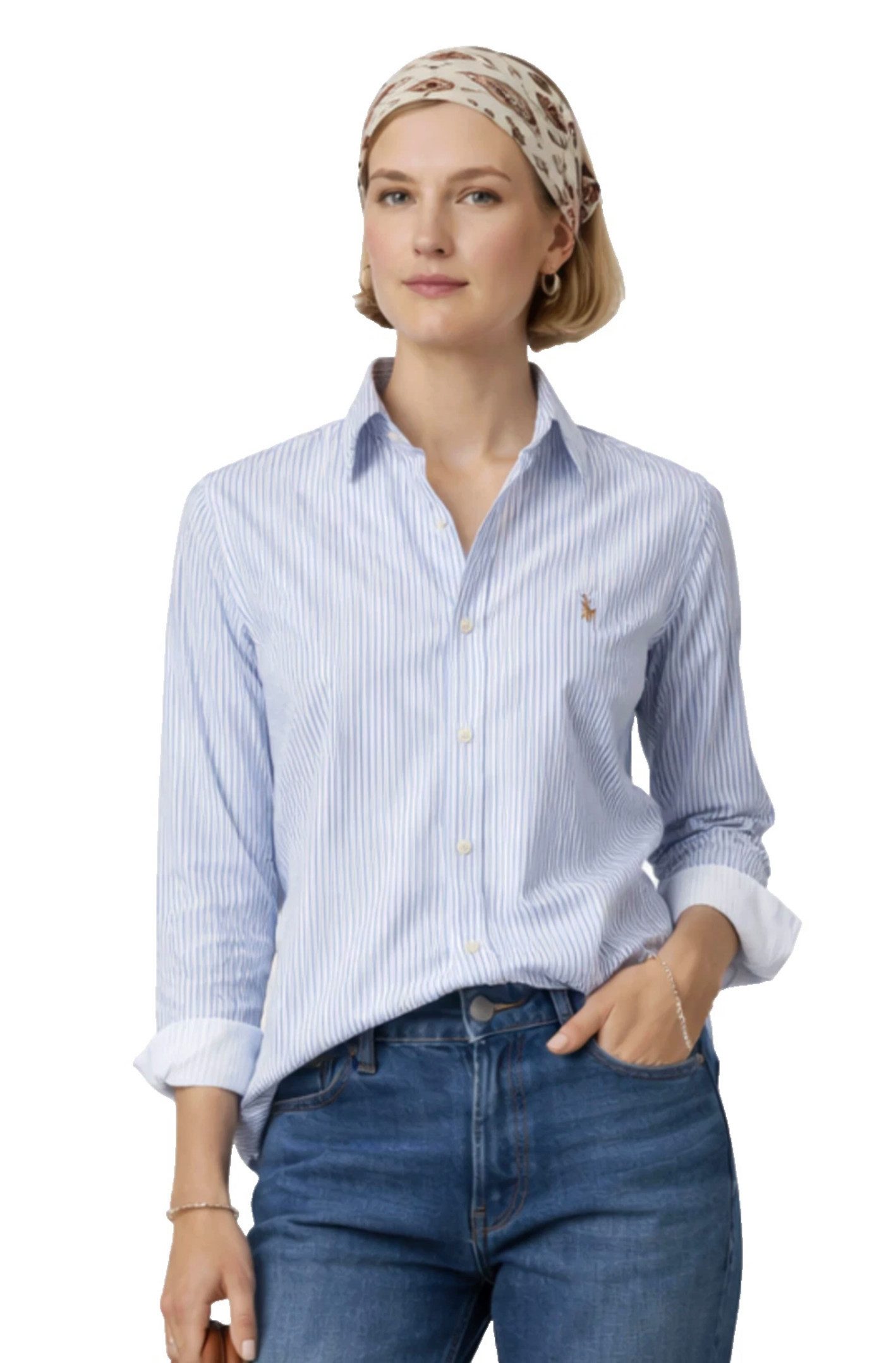 Polo Ralph Lauren Streifenhemd Damen Bluse Heidi Oxford Cotton mit Streifen günstig online kaufen