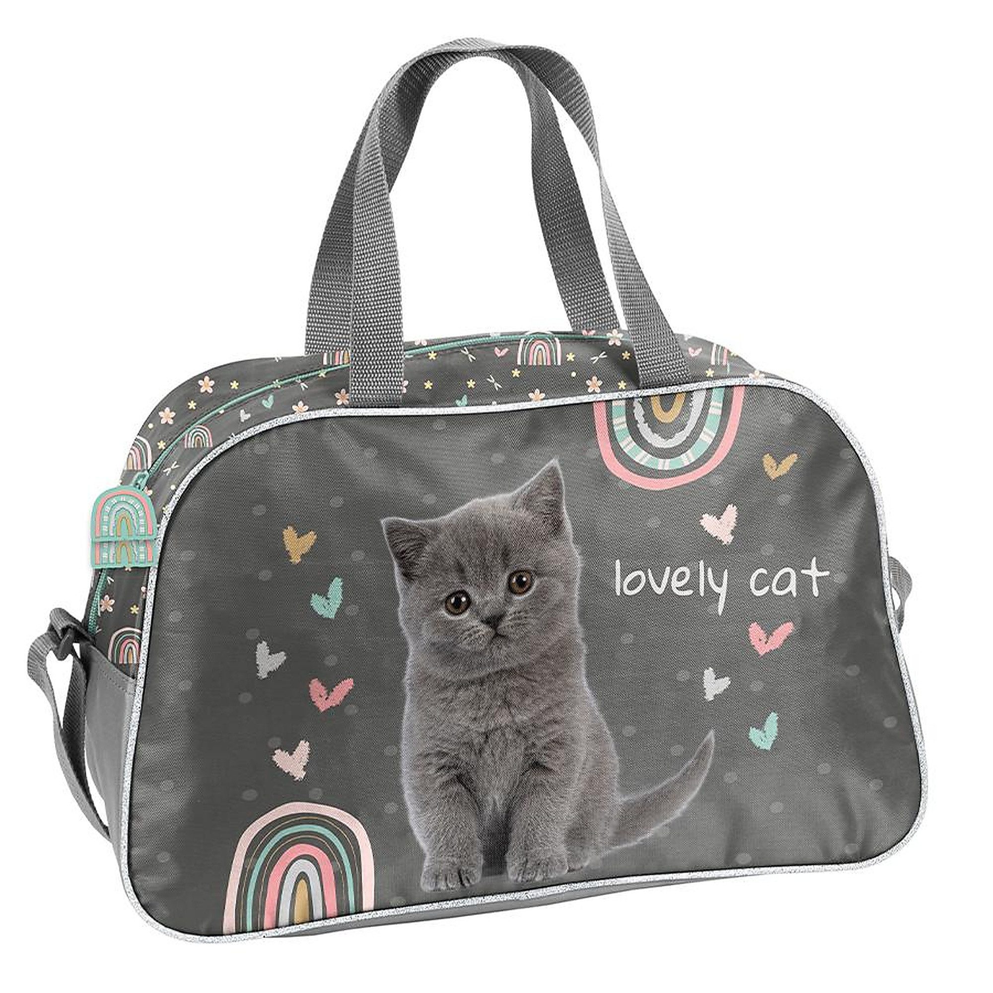 PASO Sporttasche Katze Kindersporttasche Trainingstasche (1-tlg., Einzelteil), Schwimmbadtasche leicht Mädchen