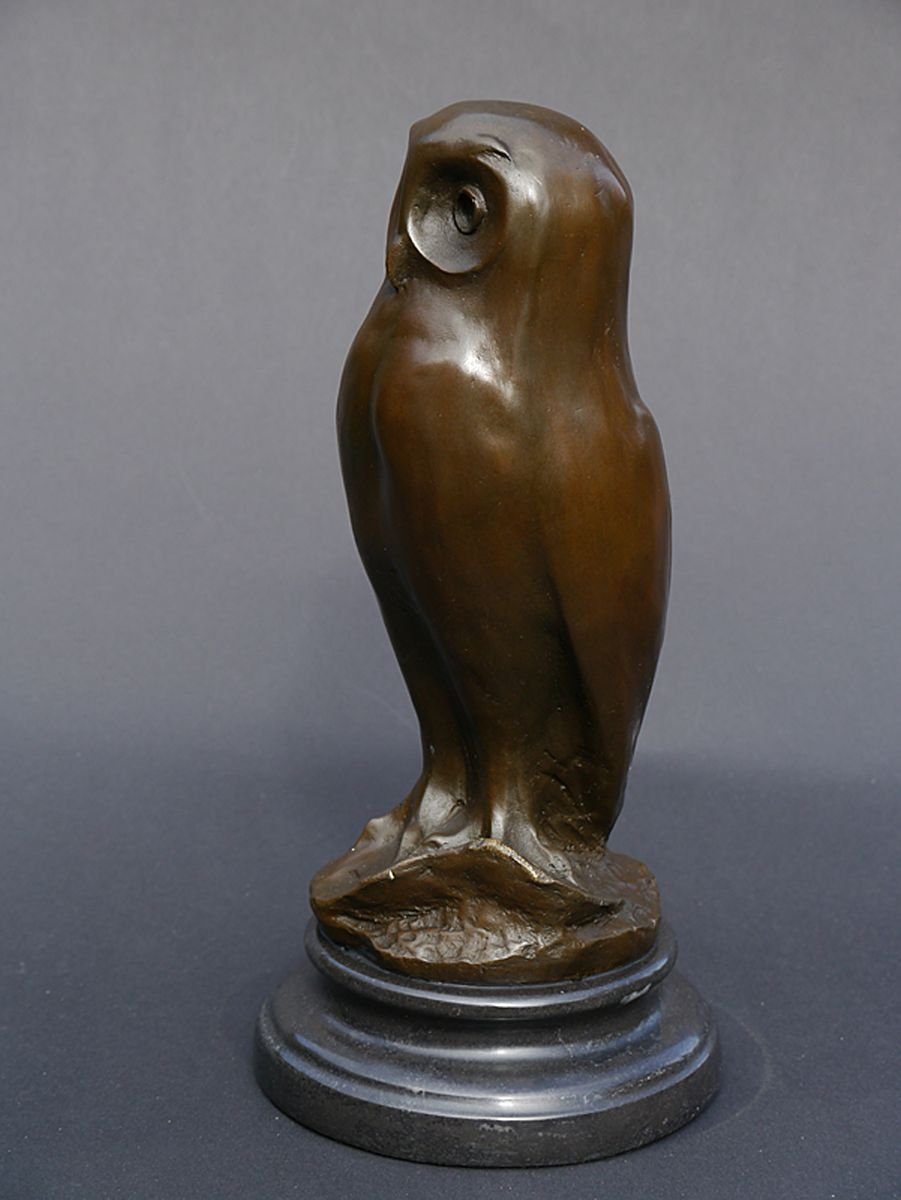 AFG Tierfigur Bronze Eule stehenden Skulptur Figur Vogel einer