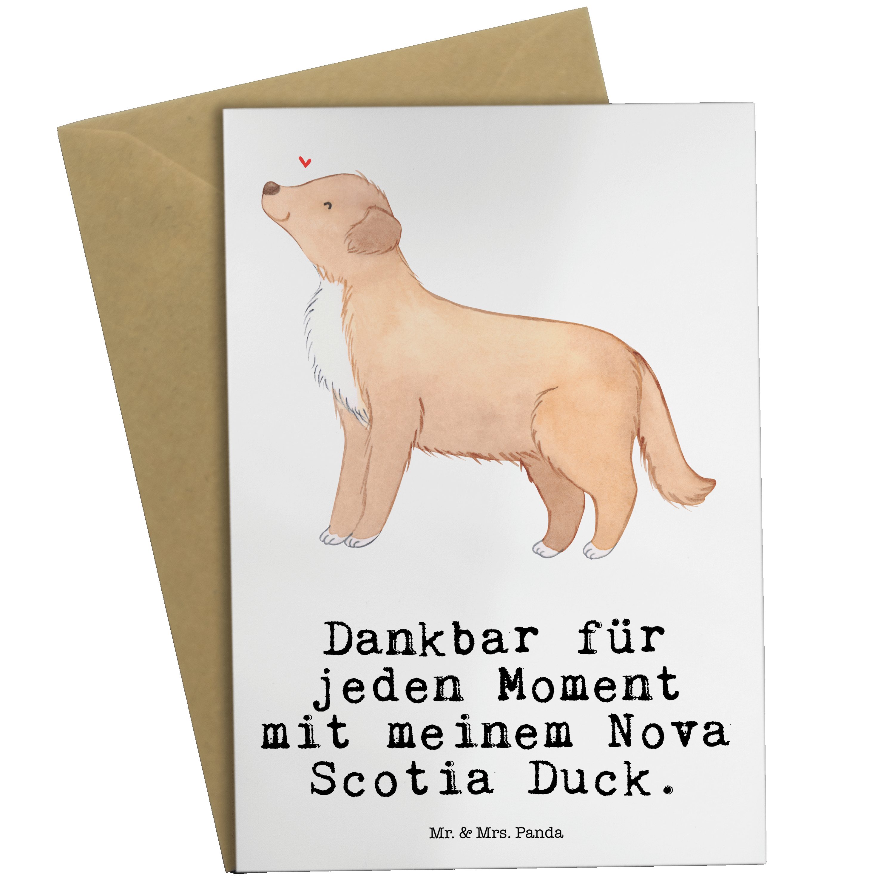Mr. & Mrs. Panda Grußkarte Nova Scotia Duck Moment - Weiß - Geschenk, Hochzeitskarte, Karte, Kla