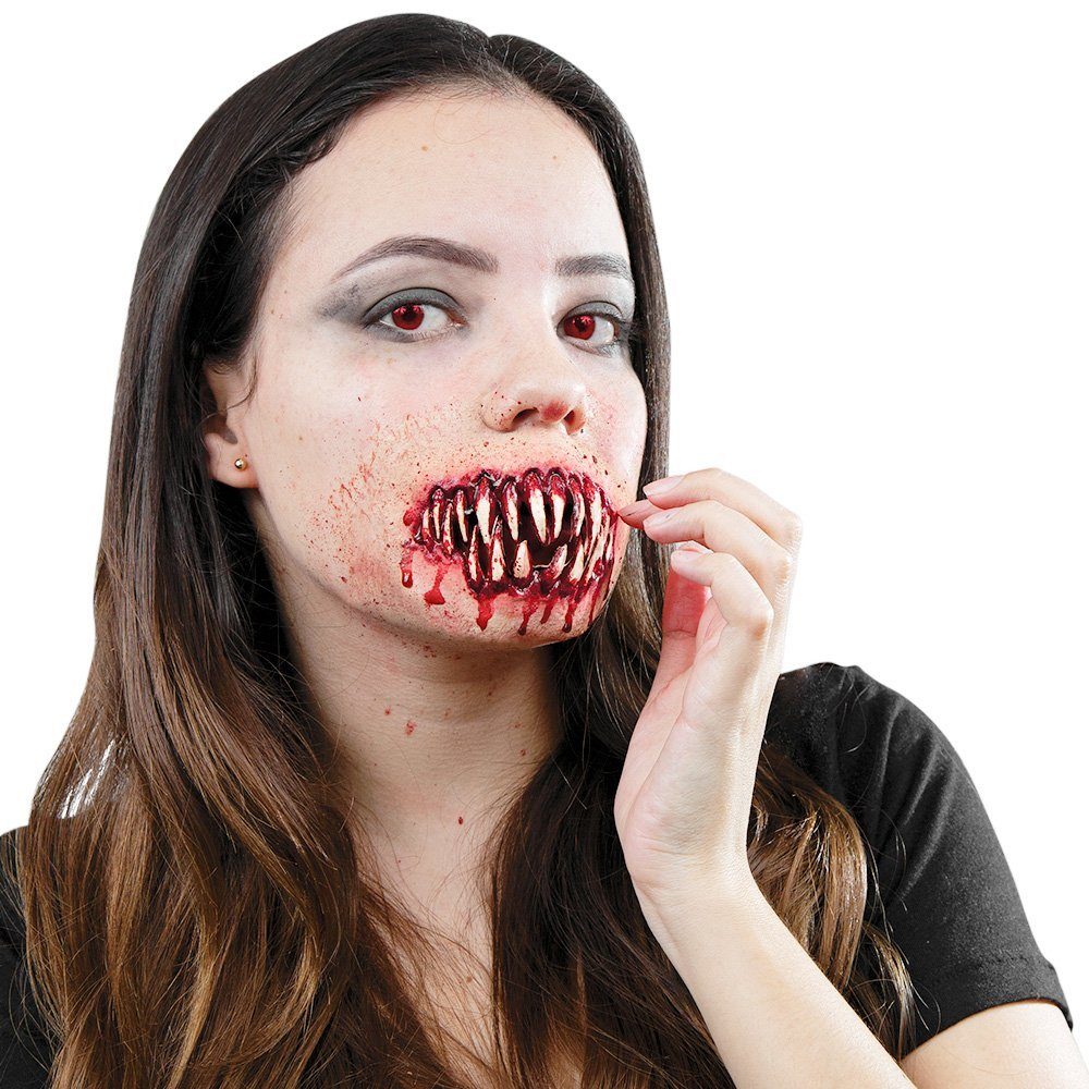 Ghoulish Productions Kostüm Riesige Reißzähne Latexapplikation, Für eine besonders üble Form von Zahnfleischbluten!