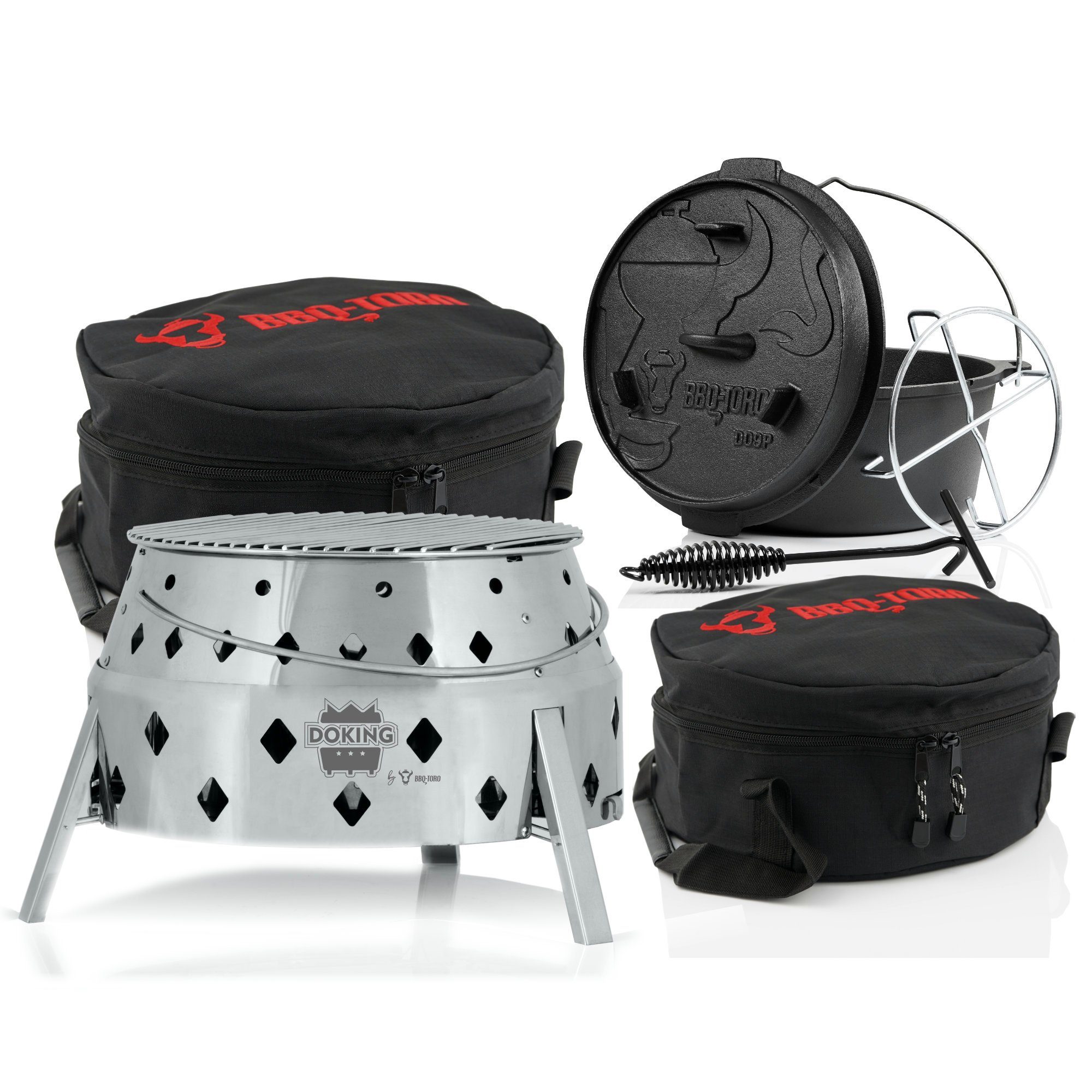 BBQToro Feuerstelle, (Set, Dutch Oven Set mit Dutch Oven Grill "DOKING