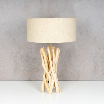 Levandeo® Stehlampe, Lampe Tischlampe 62cm Holz Holzlampe Unikat Braun Treibholz Leuchte