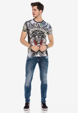 Cipo & Baxx T-Shirt mit grafischem Allover-Print