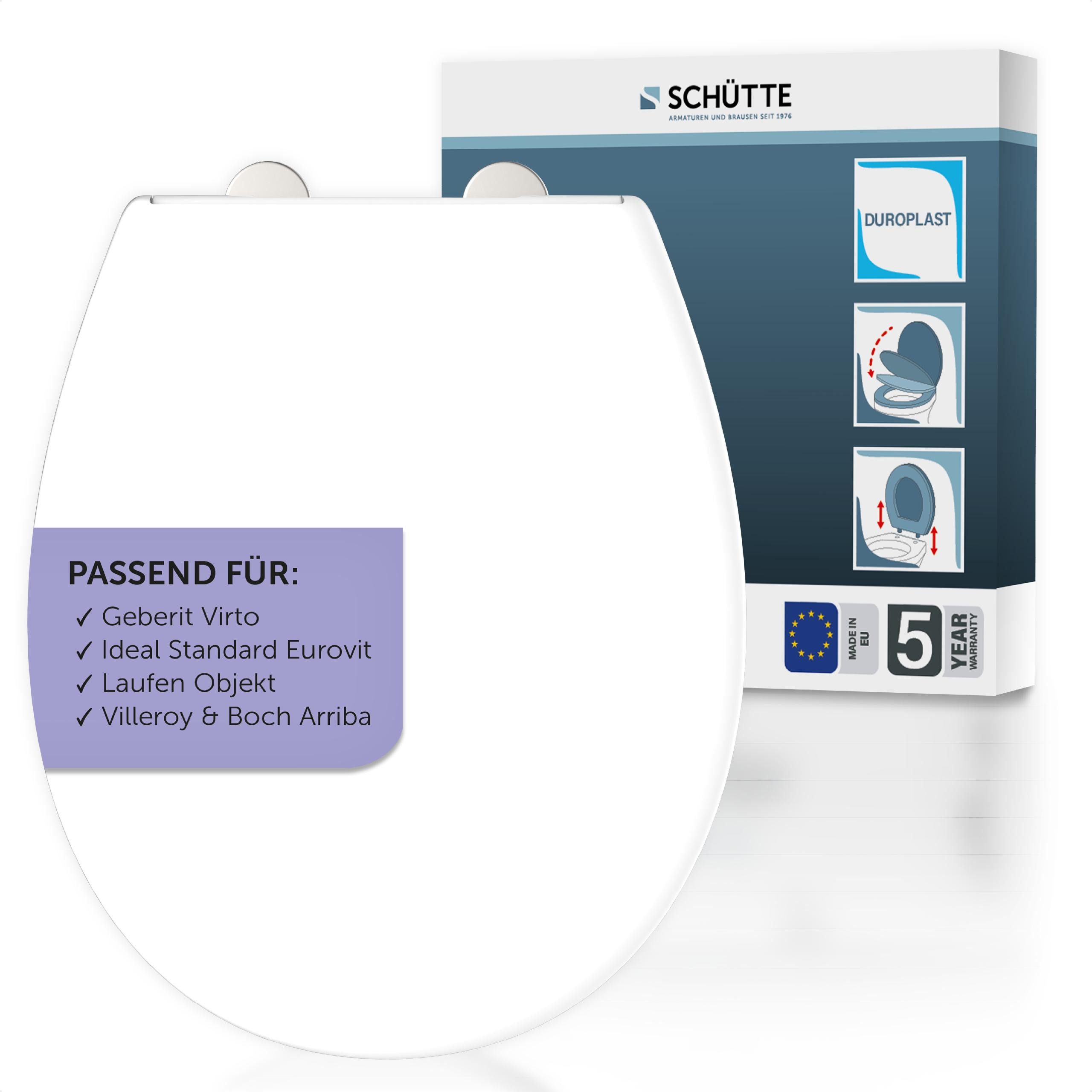 Schütte WC-Sitz Duroplast, WHITE PRO 1 (WC-Sitz, Befestigungsmaterial, Mont günstig online kaufen