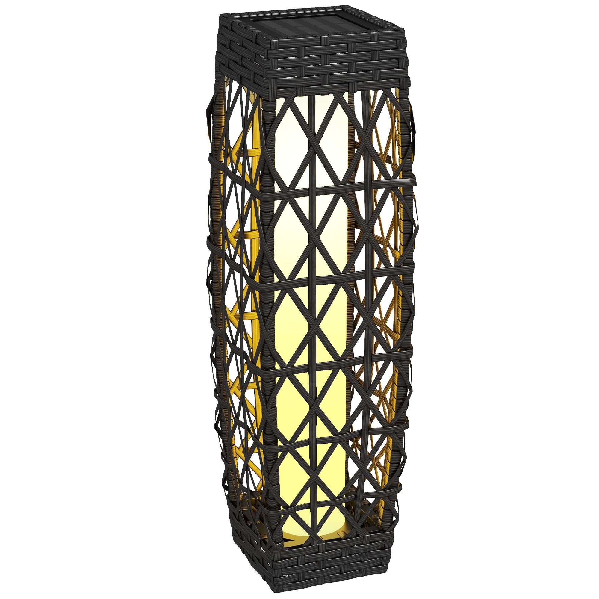 Outsunny LED Solarleuchte Rattan Solarlampe, Wegleuchte günstig online kaufen