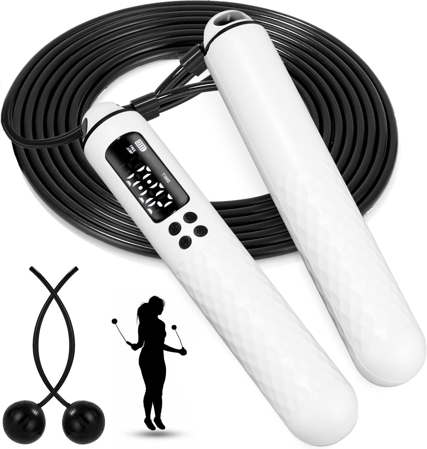 SinLaw Springseil Skipping Rope Kalorienzähler,einstellbares Springseil mit Kugellager, Mit Zählfunktion