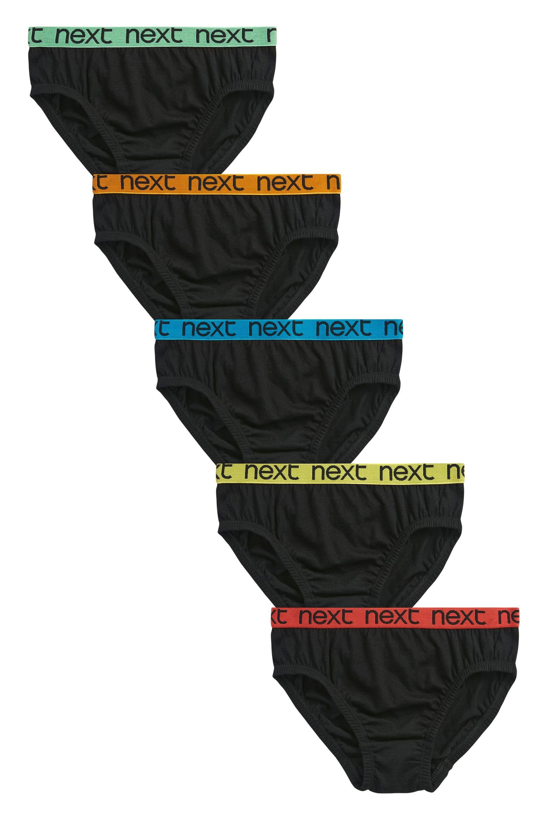 Jacquard Black Slip (5-St) Next im 5er-Pack Waistband Unterhosen