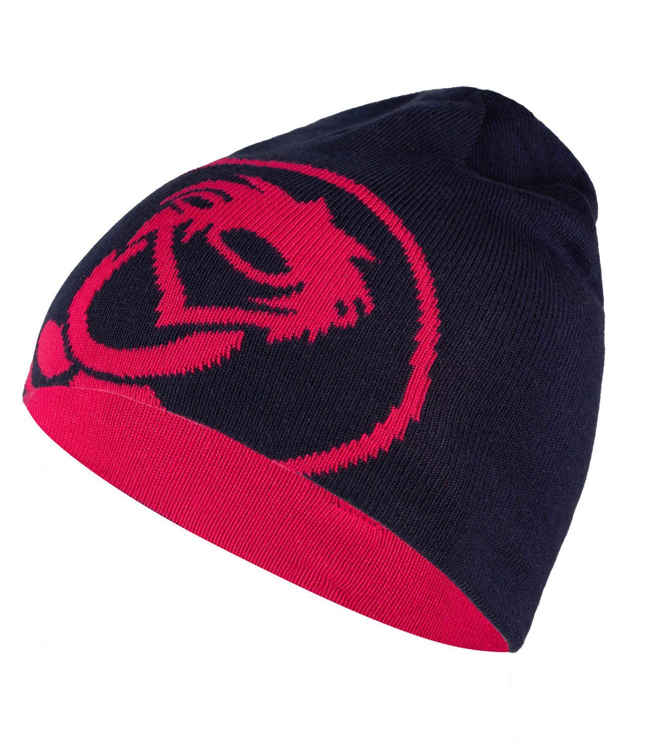 TROLLKIDS Beanie Trollfjord Beidseitig Tragbar Marineblau / Magenta