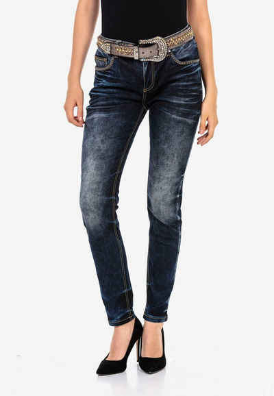 Cipo & Baxx Slim-fit-Jeans mit rockigen Nietendetails