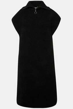 Studio Untold Jerseykleid Strick-Kleid oversized Troyerkragen ärmellos