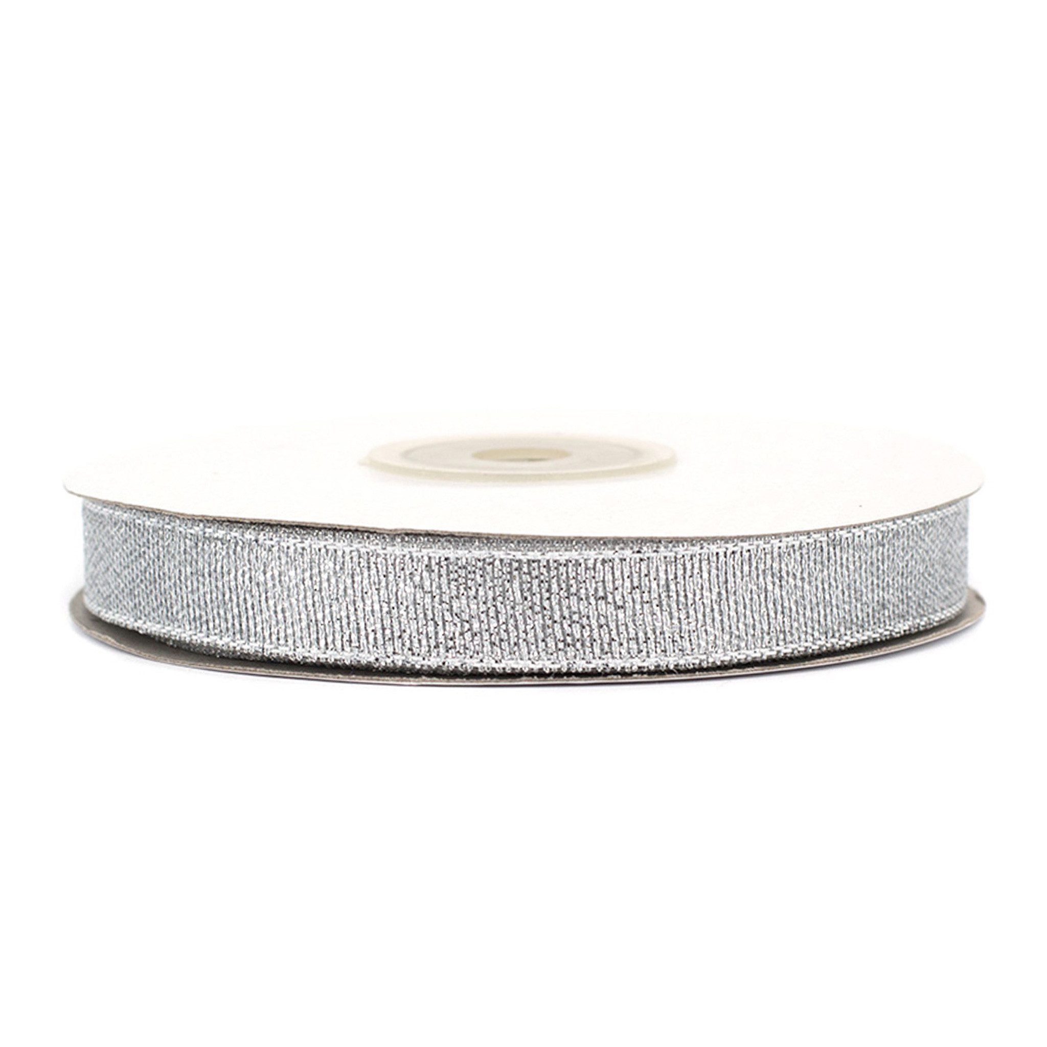 Creativery Geschenkband, Glitzerband 12mm x 32m Rolle Silber