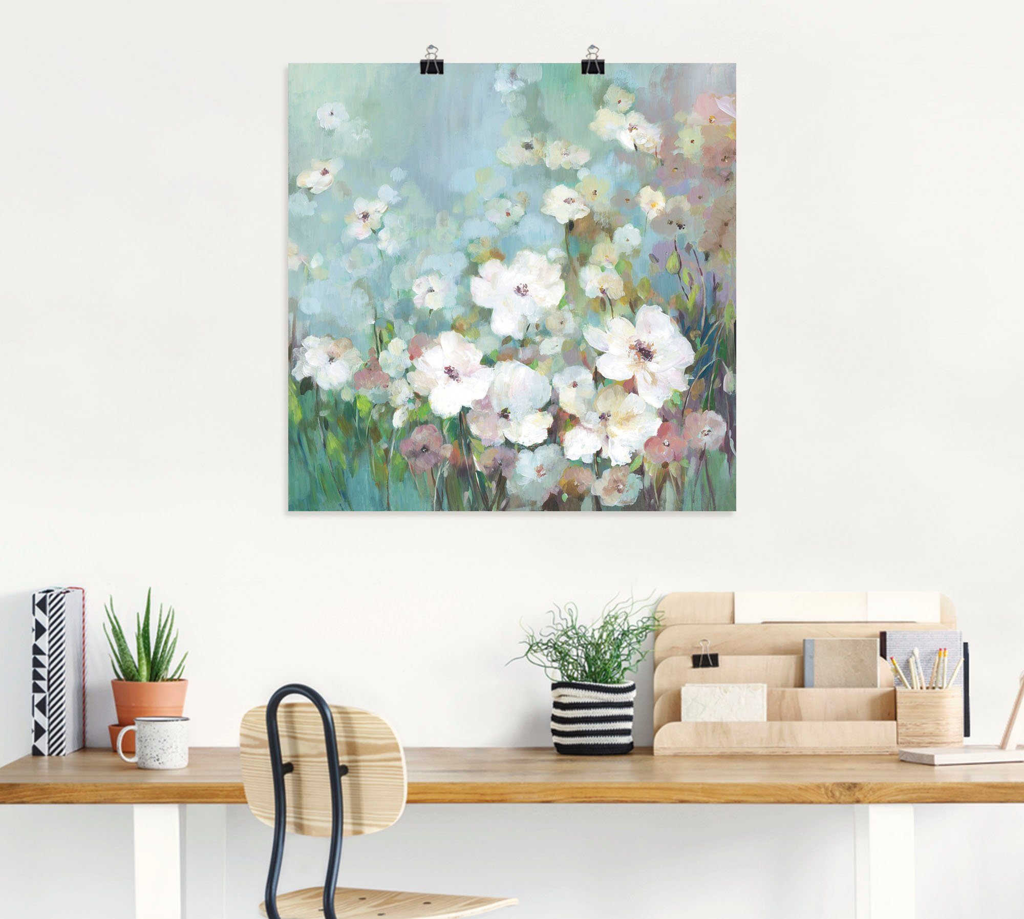Artland Wandbild Feldblumengarten, Blumenwiese (1 St), als Leinwandbild, Poster in verschied. Größen