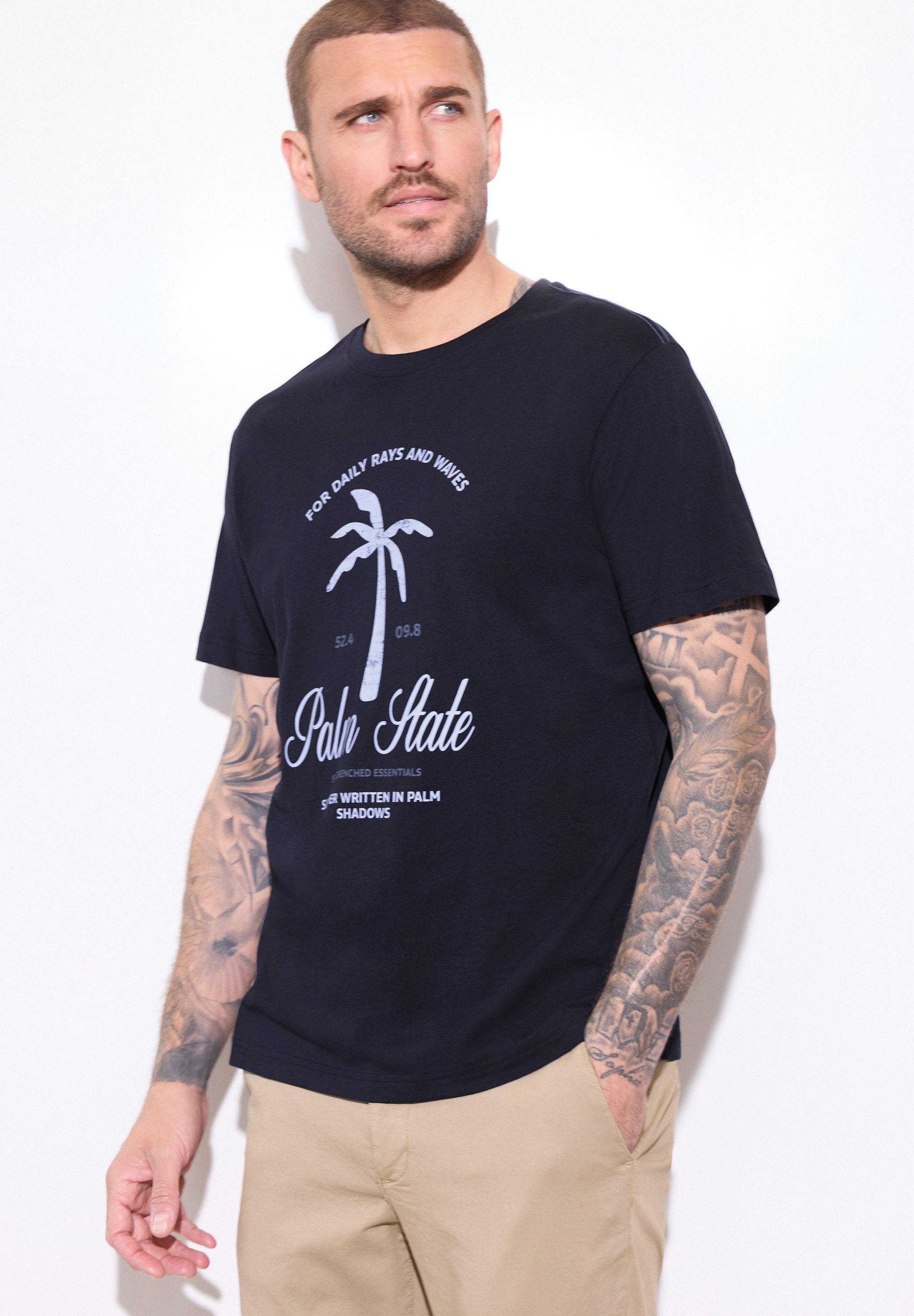 STREET ONE MEN T-Shirt mit Rundhalsausschnitt