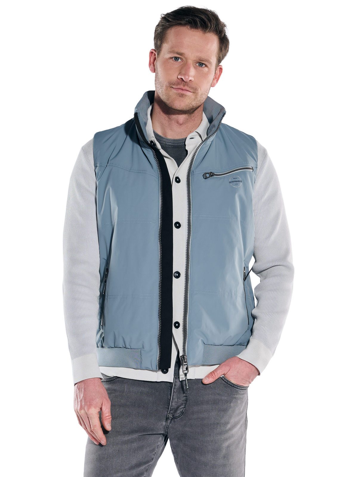 Engbers Kurzweste Herren Wattierte Performance-Weste, Mittelblau