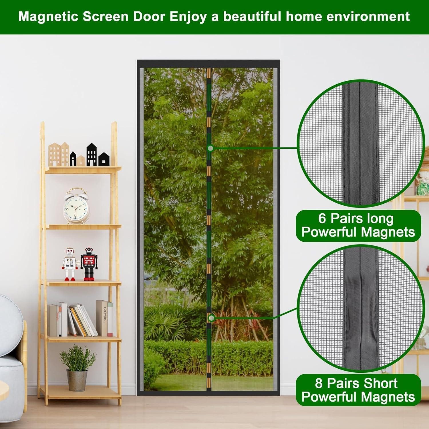 LuxusKollektion Insektenschutz-Vorhang Fliegengitter Tür Moskitonetz Magnet Vorhang 100x220cm Schwarz – Bild 5 von 5