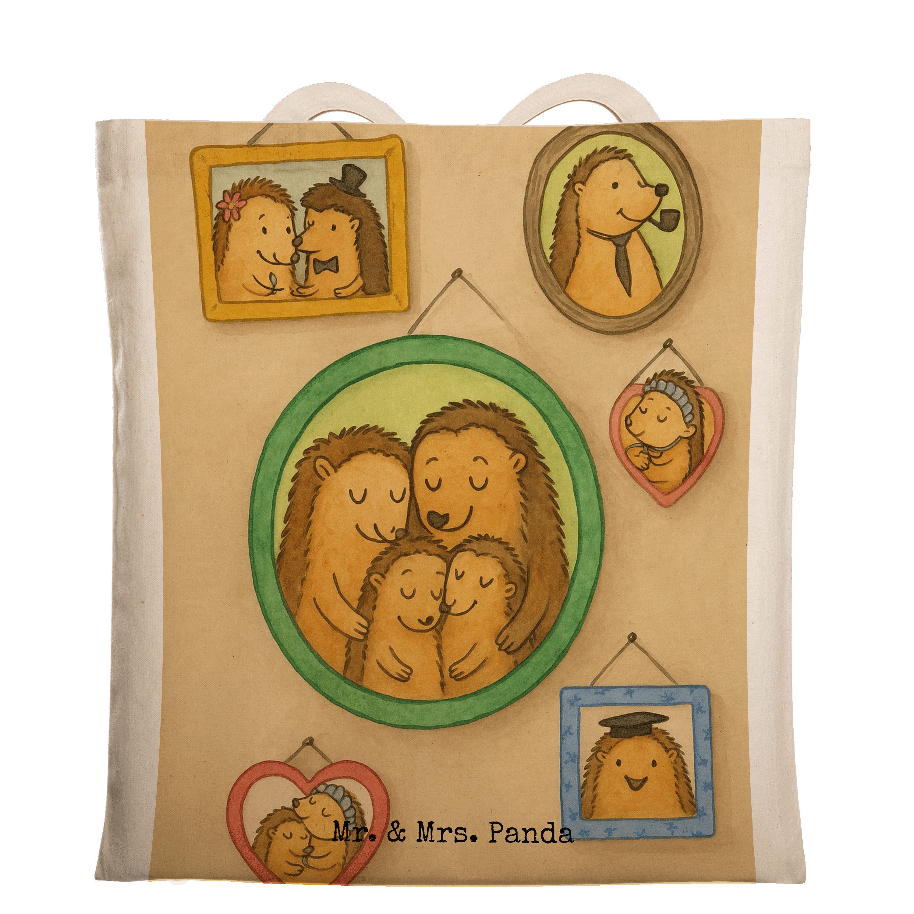 Tragetasche Igel Familie Design, Tote Bag, Weiß, Uni Tasche, Laptoptasche, Bilder