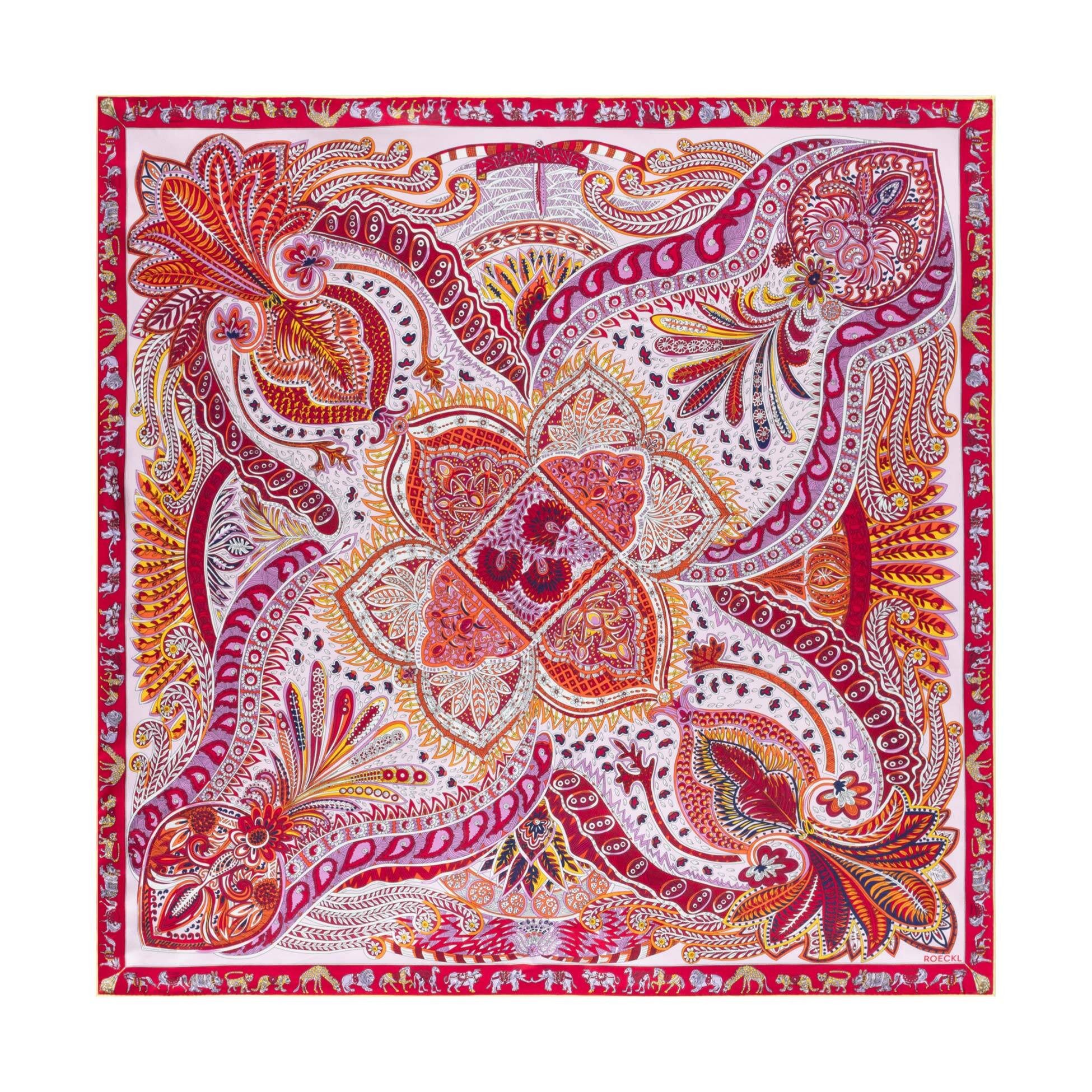 Roeckl Halstuch VIBRANT PAISLEY, Seiden- Twill Tuch im Paisley Muster
