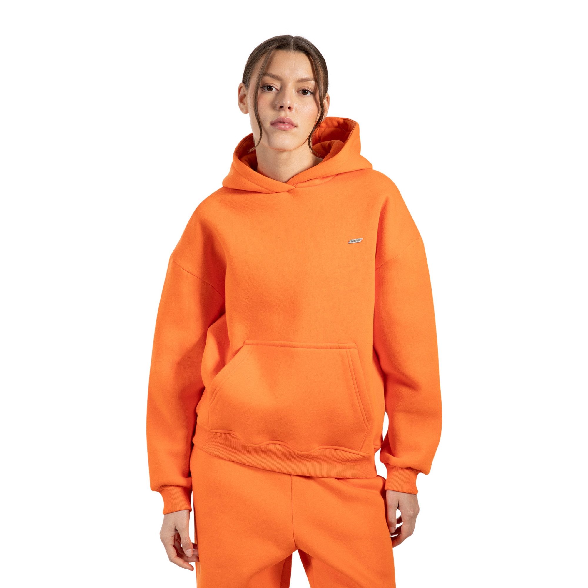 Smilodox Lyanna, Oversize Kapuzenpullover Langarm Sweatshirt, weicher Stoff Kängurutasche Bündchen Pulli warm und bequem Streetstyle Alltag