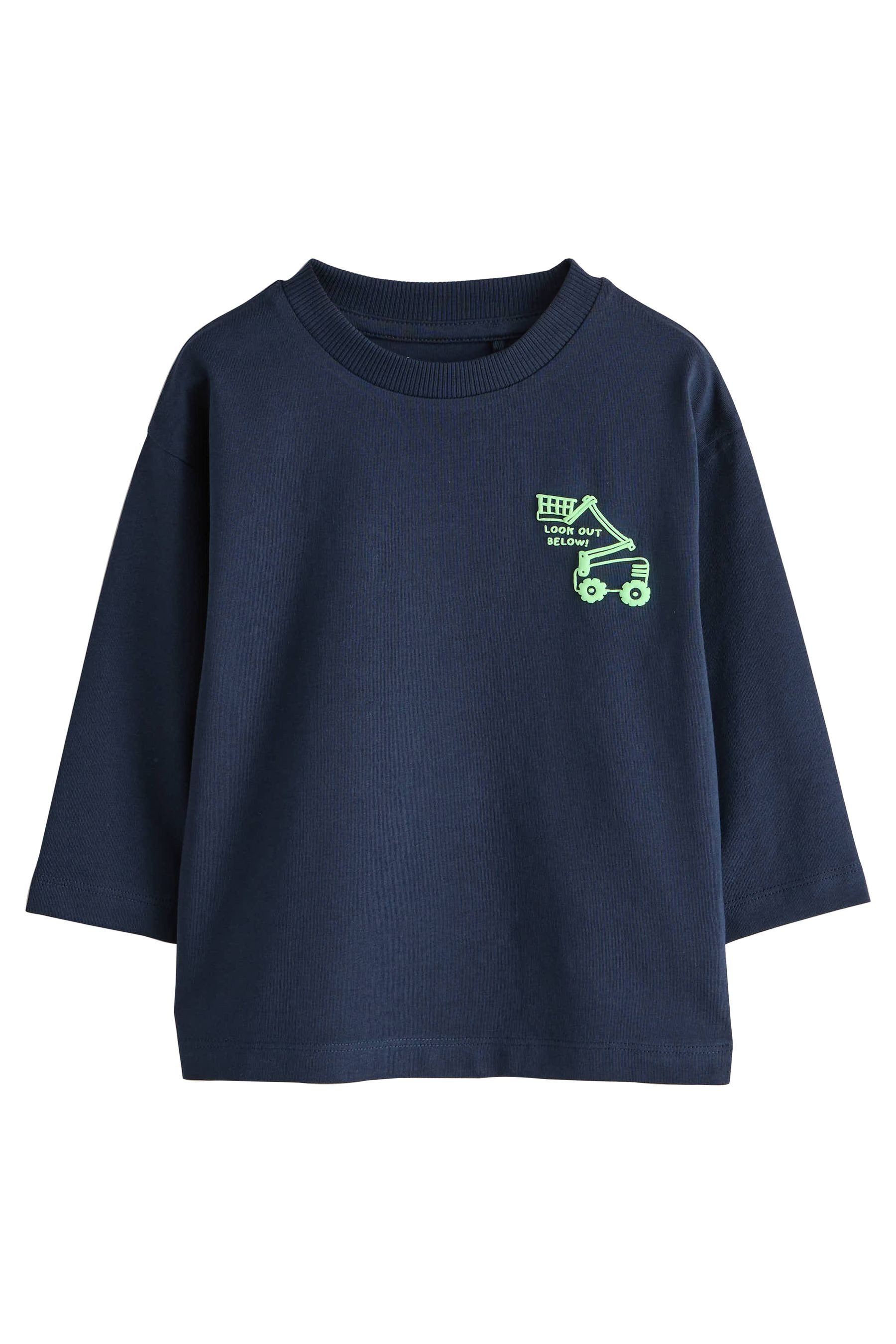 Next Langarmshirt Langarmshirt mit kleinem Grafikprint (1-tlg)