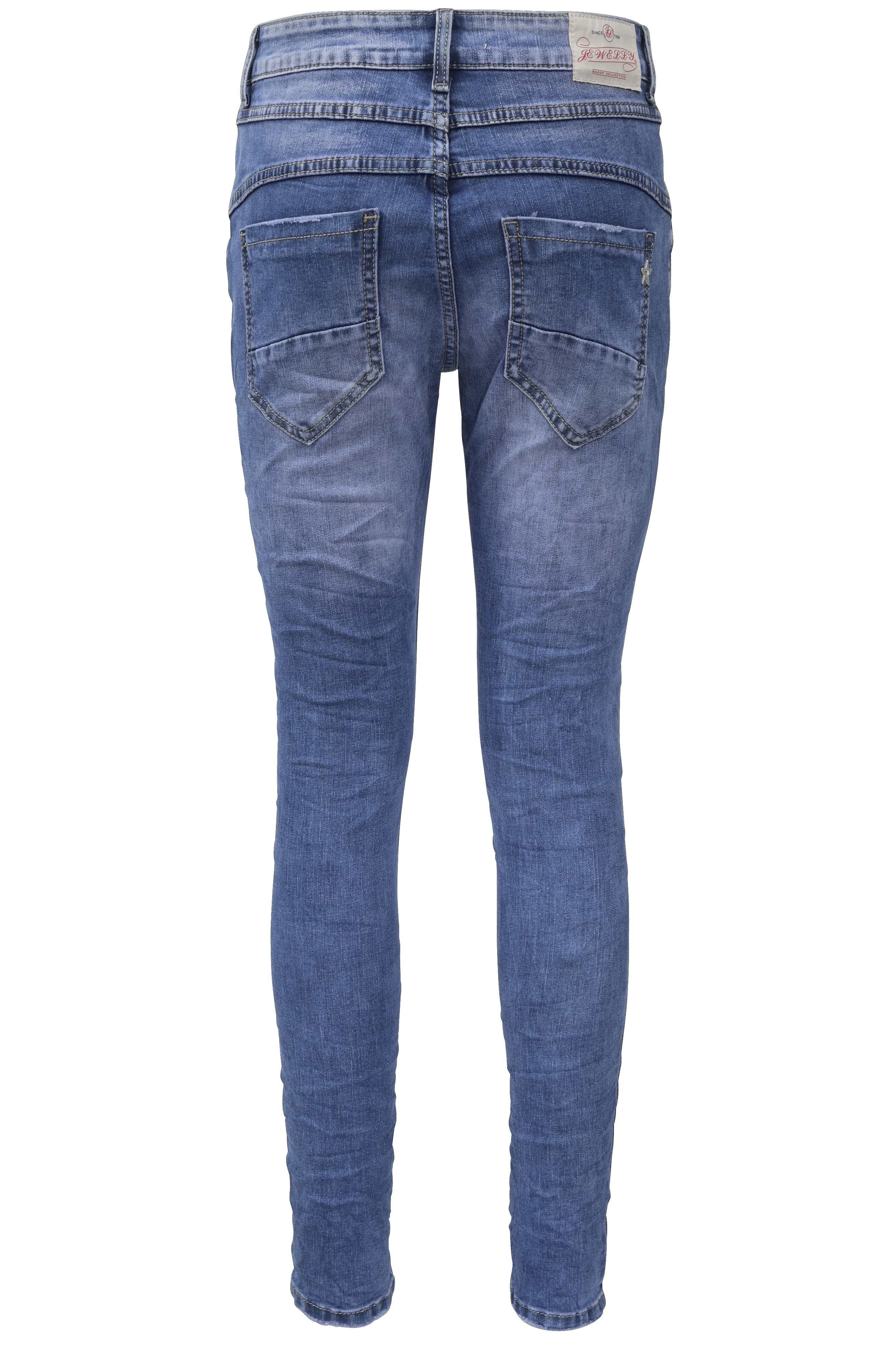 Stretch Jeans Five-Pocket Jewelly im Regular-fit-Jeans Crash-Look