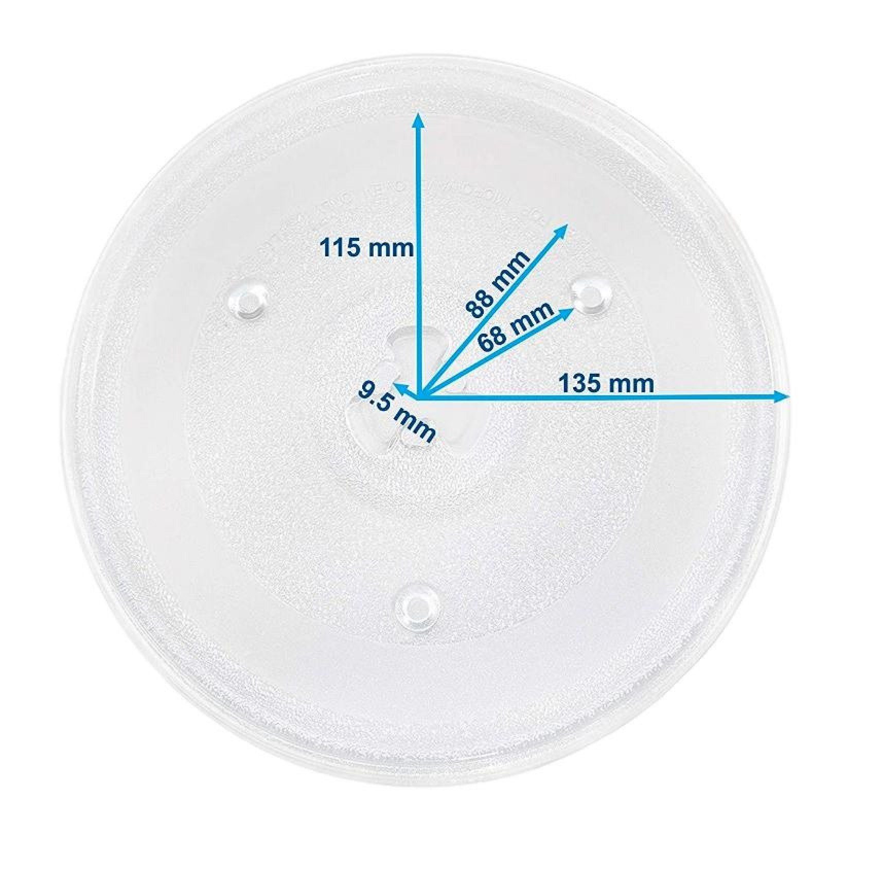 BAYLI Mikrowellenteller Mikrowellenteller 27 cm, Drehteller für Mikrowelle, Glasteller aus