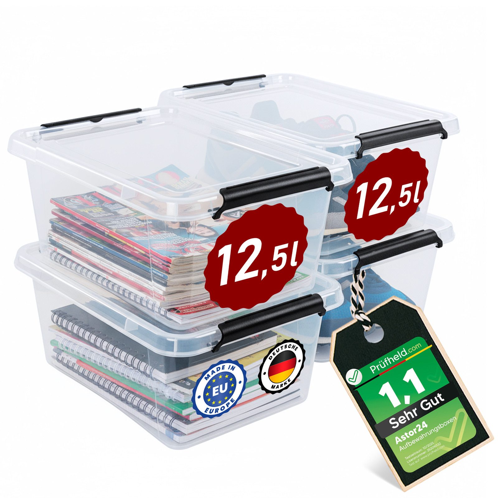 astor24 Aufbewahrungsbox Aufbewahrungsbox mit Deckel 4er günstig online kaufen