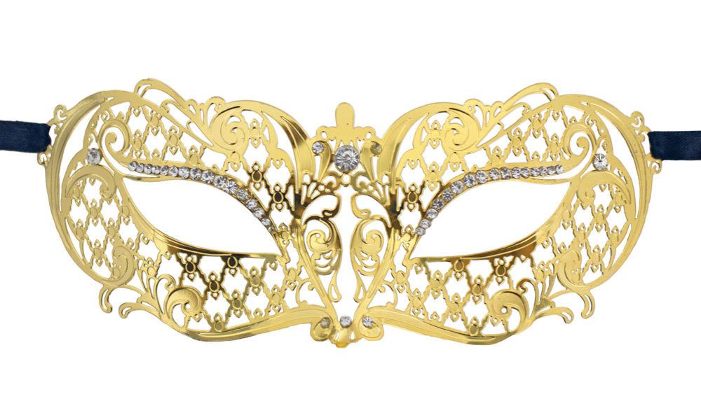 Zoelibat Verkleidungsmaske Schmetterling Augenmaske Melissa - Gold mit Strass