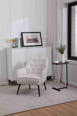 Gotagee Loungesessel Loungesessel Gepolsterte Stühle Einzelsofa Moderne Sessel Metallbeine