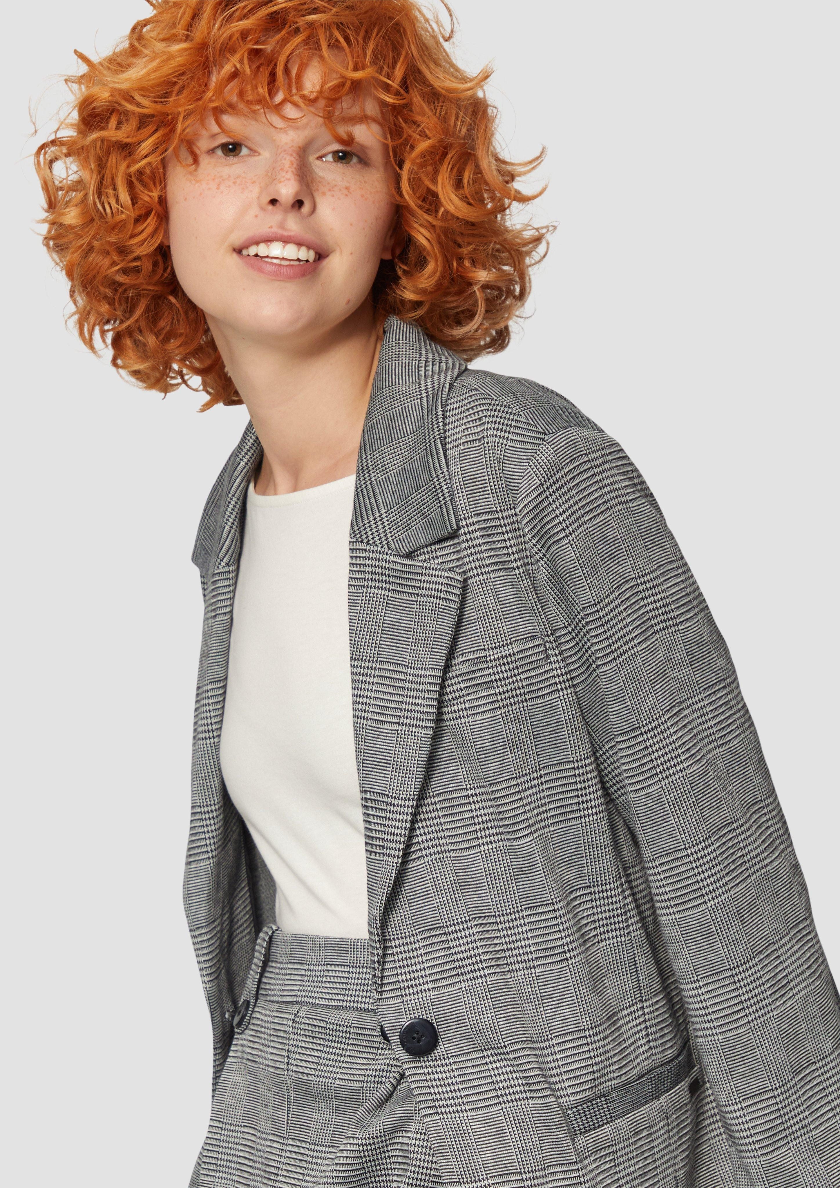 QS Jackenblazer Karierter Blazer aus Viskosemix günstig online kaufen
