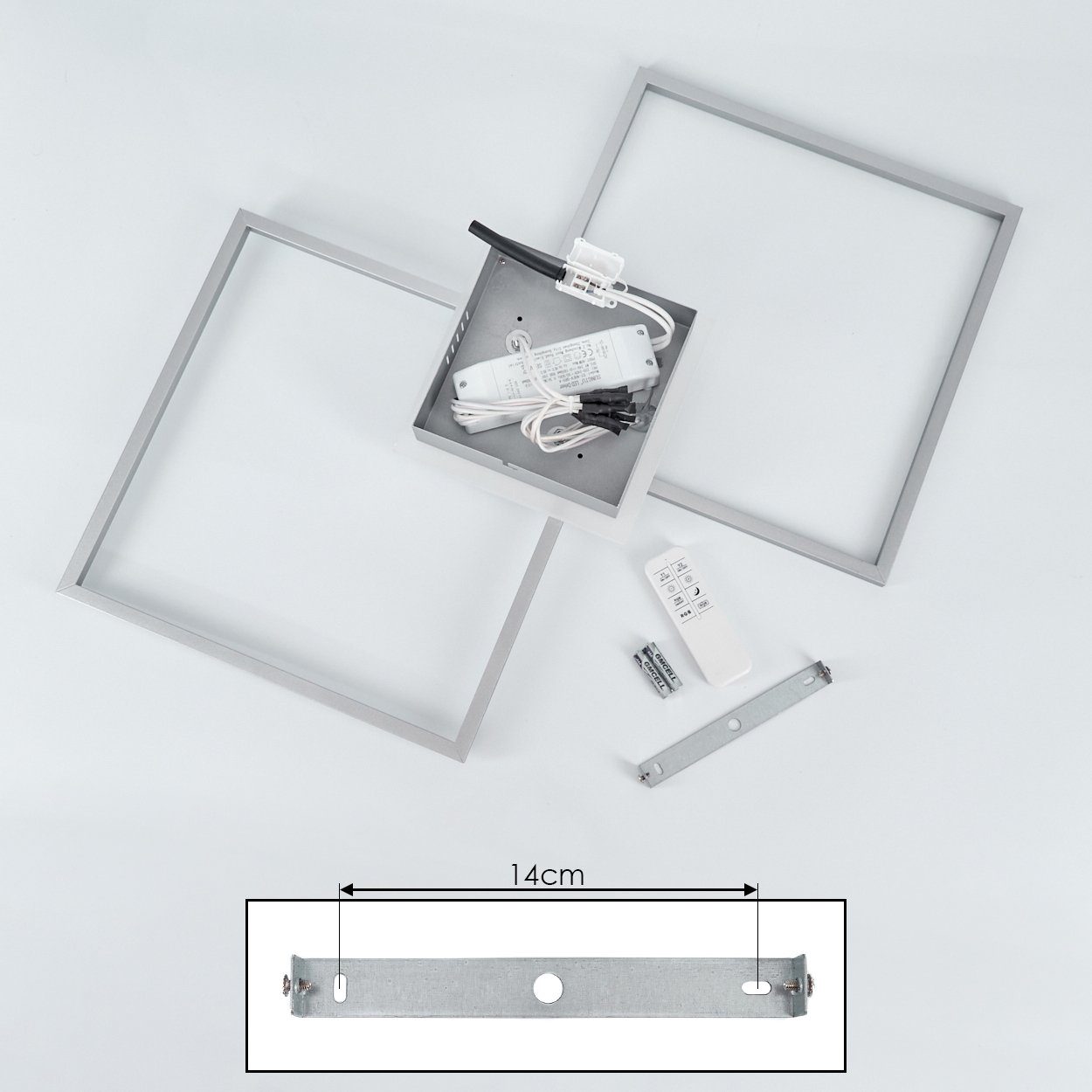 Memory-Funktion,3850 Silberfarben/Weiß, Fernbedienung Kelvin, Watt,RGB-Farbwechsler Lumen,35,5 Deckenlampe »Austis« in & 3000 dimmbare hofstein Deckenleuchte Metall aus