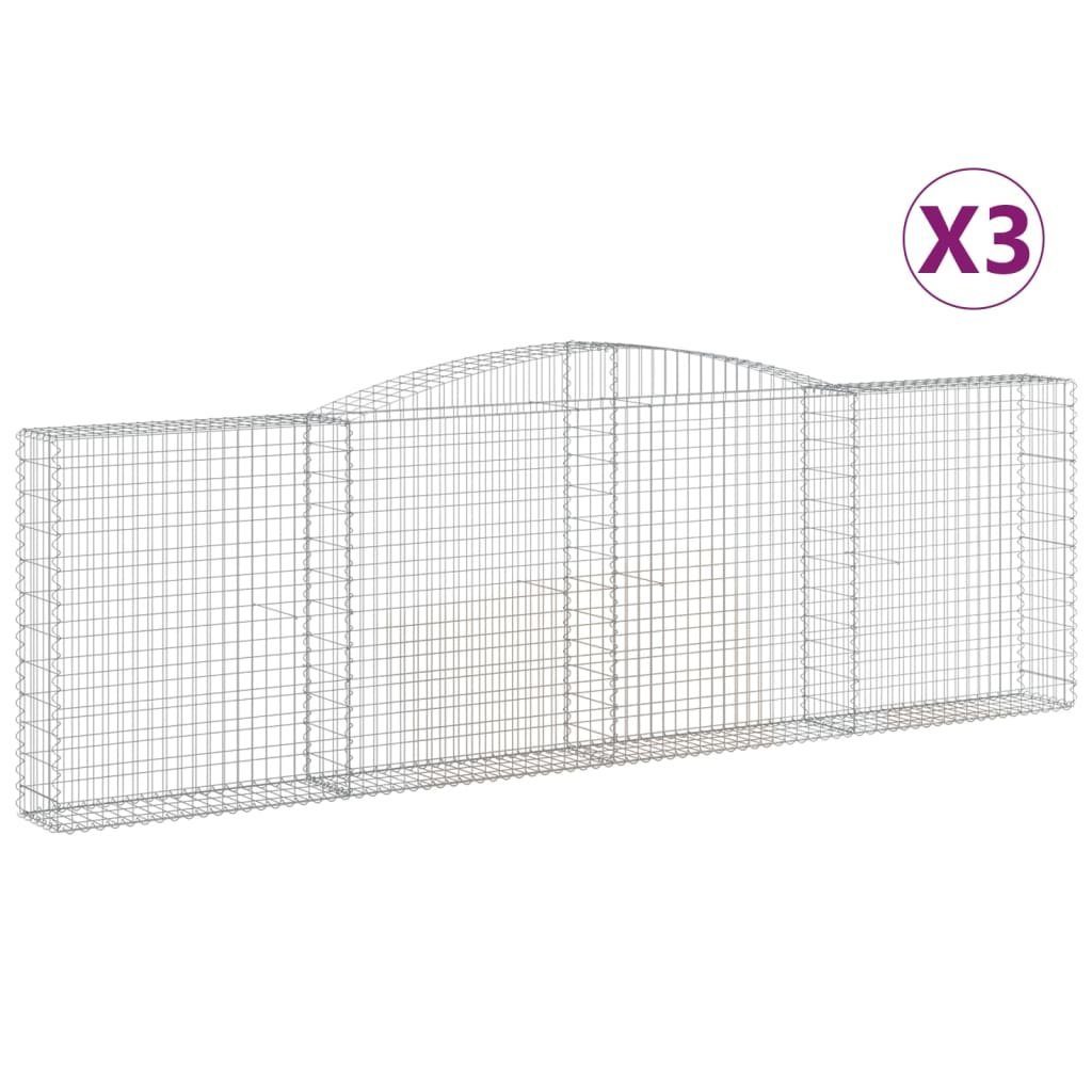 Thumbnail - vidaXL Blumentopf Gabionen mit Hochbogen 3 Stk. 400x30x120/140cm Verzinktes Eisen (3 St)