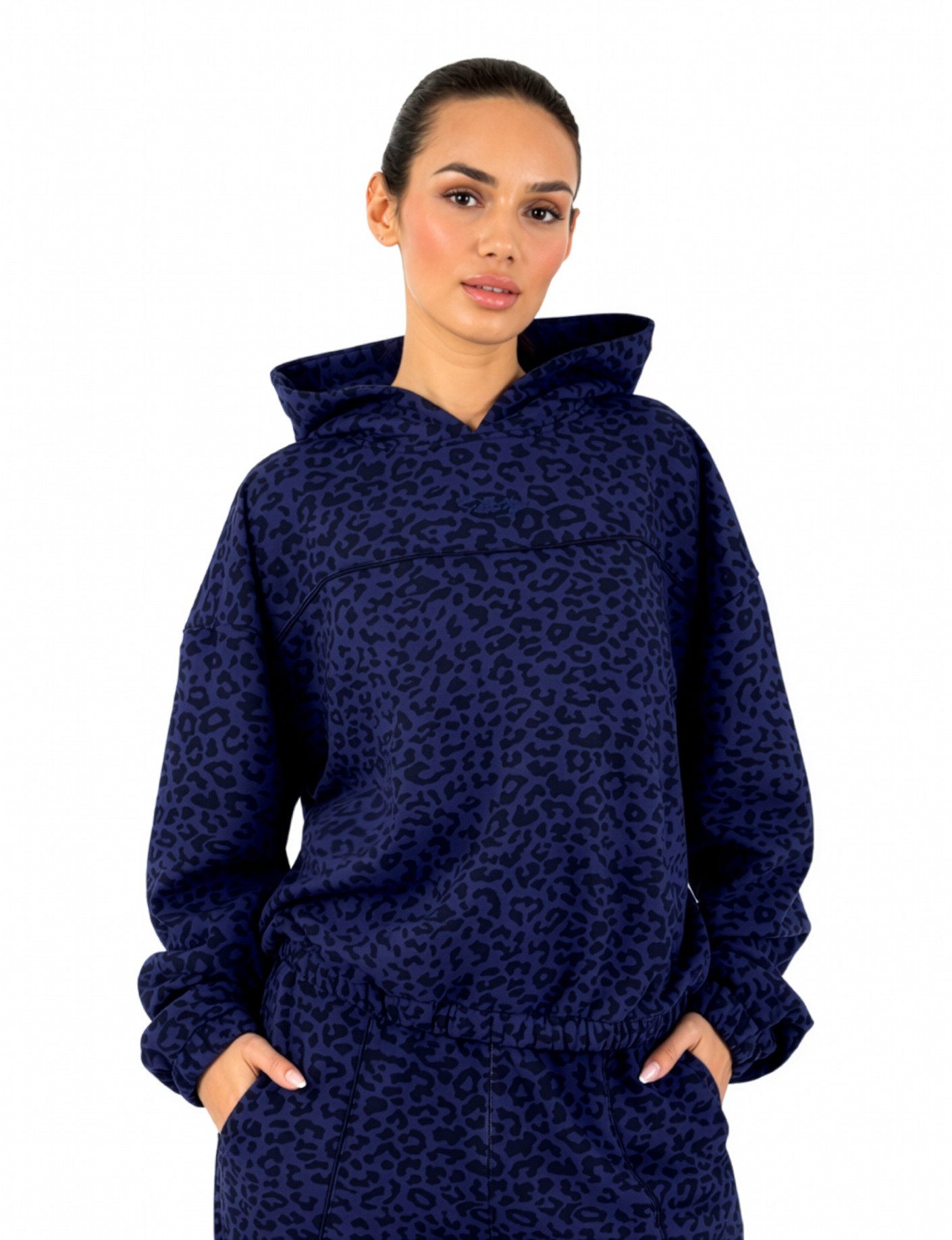 Smilodox Hoodie Siara, Oversize Leo-Print, Kapuzenpullover mit Kordelzug, Streetwear Oversize, Leo-Muster, weiches Material, Homewear