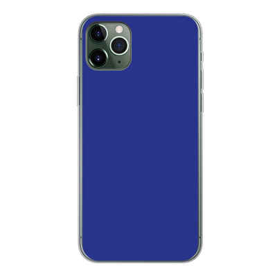 MuchoWow Handyhülle Blau - Einfarbig - Dunkelblau, Handyhülle Apple iPhone 11 Pro Max, Smartphone-Bumper, Print, Handy
