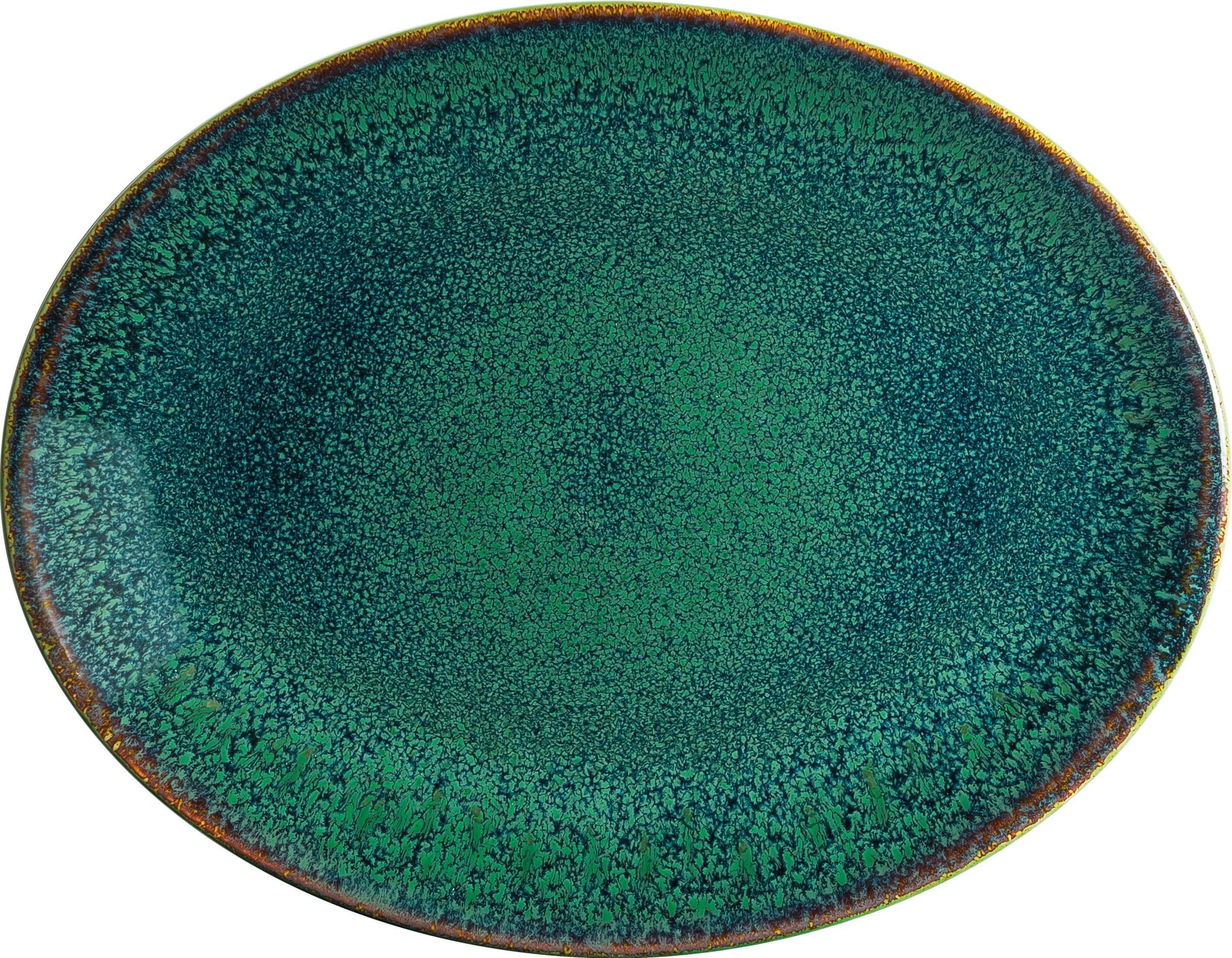Bonna Servierplatte Ore Mar Moove 31x24cm 3cm Grün Servierplatten, Porzellan, (6-tlg), OMRMOV31OV