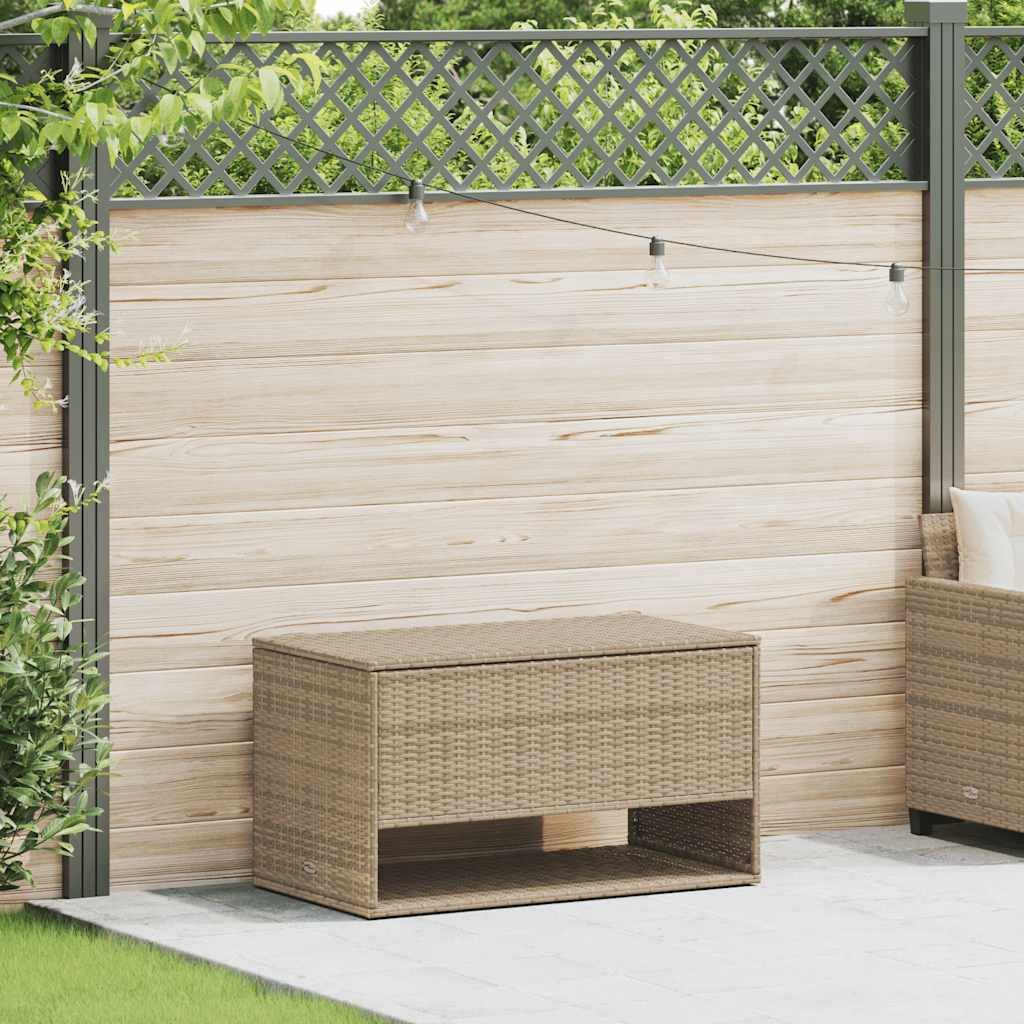 vidaXL Gartenbox Outdoor-Kissenbox Beige 100x55x55,5 cm Poly Rattan