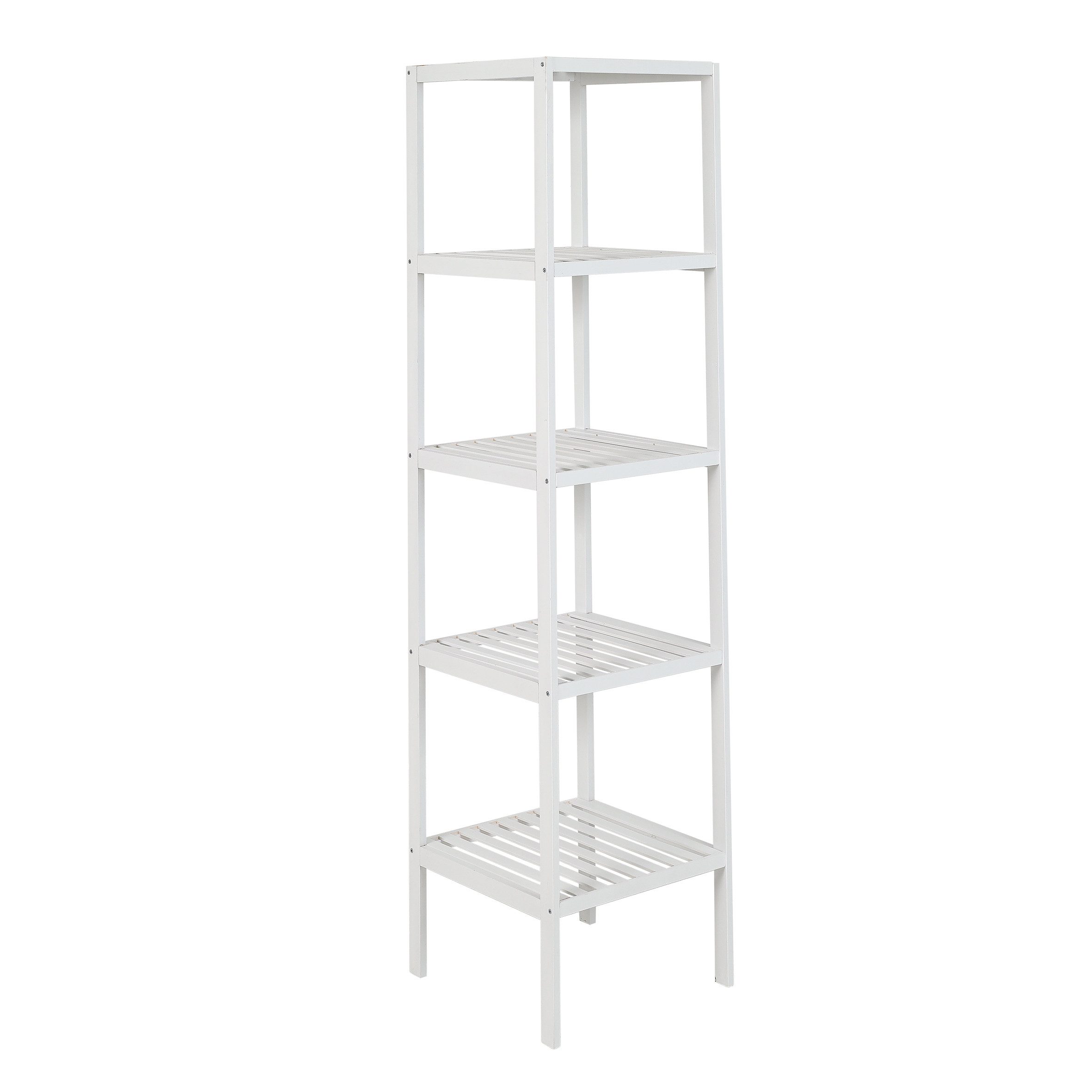 axentia Regal Bambus, Standregal, Holzregal, weiß, günstig online kaufen
