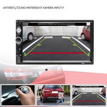 Hikity Doppel Din Autoradio Bluetooth 7 Zoll Bildschirm Touchscreen Autoradio (Link spiegeln: Android/IOS, Steuerung über das Lenkrad)