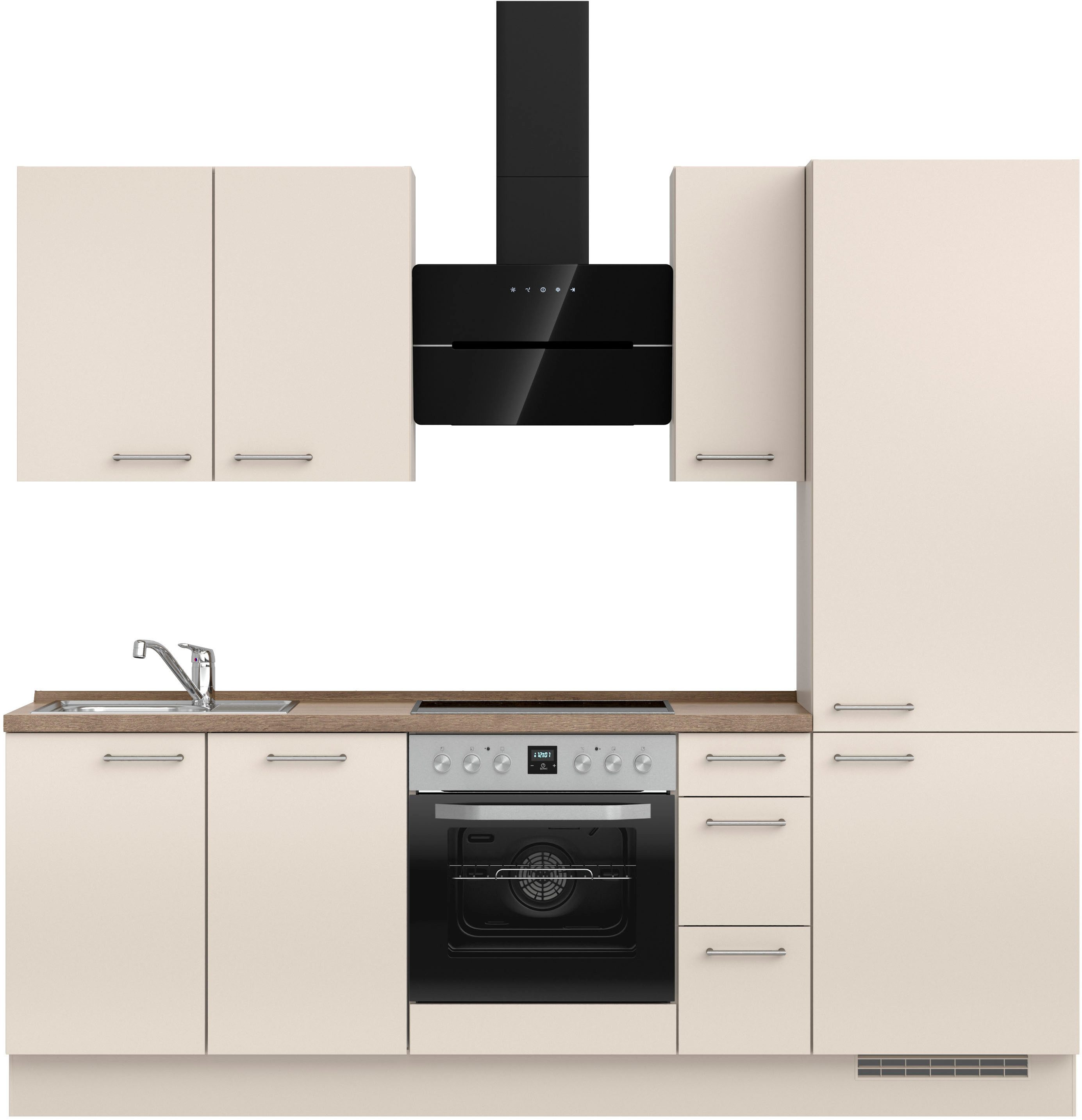nobilia® Küchenzeile "Laser II", NEU: individuell anpassbar mit gratis Profi-Beratung, vormontiert, 240 cm breit, optional mit verschiedenen E‑Geräte-Sets