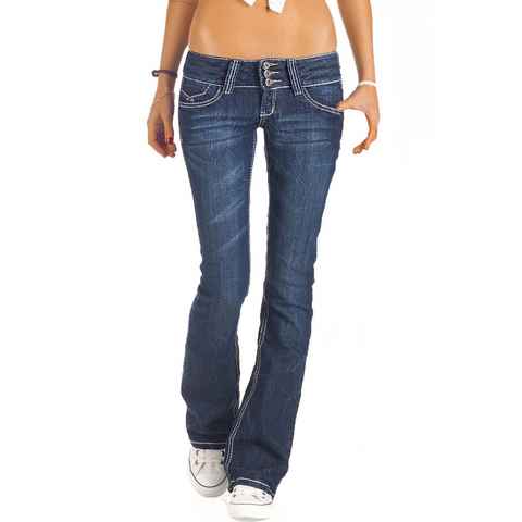 be styled Bootcut-Jeans low waist Damenjeans, ausgestellte Hüfthosen j73e