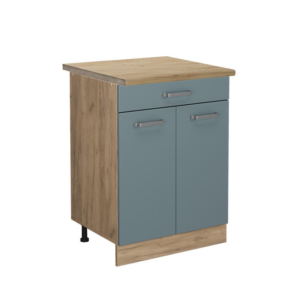 Vicco Unterschrank R-Line, Blau-Grau/Goldkraft Eiche, 60 günstig online kaufen