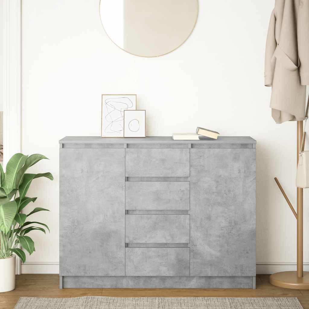 vidaXL Sideboard Sideboard mit Schubladen Betongrau 100,5x35x76 cm Holzwerk günstig online kaufen