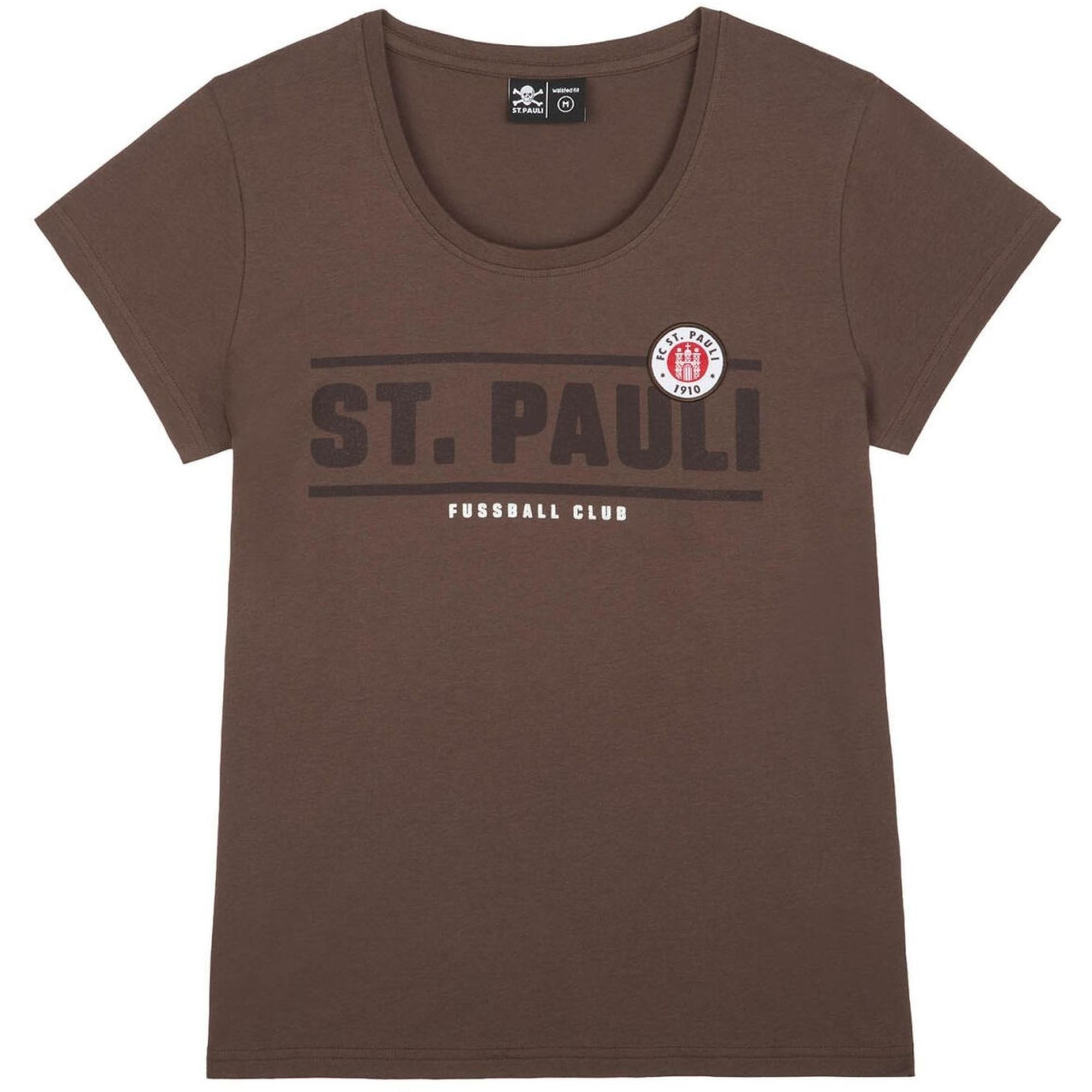 FC St. Pauli T-Shirt FC St. Pauli - T-Shirt Classic mit Logo tailliert - braun