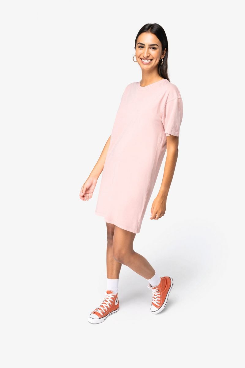 Native Spirit Sweatkleid Umweltfreundliches ausgewaschenes Damen-T-Shirt-Kleid