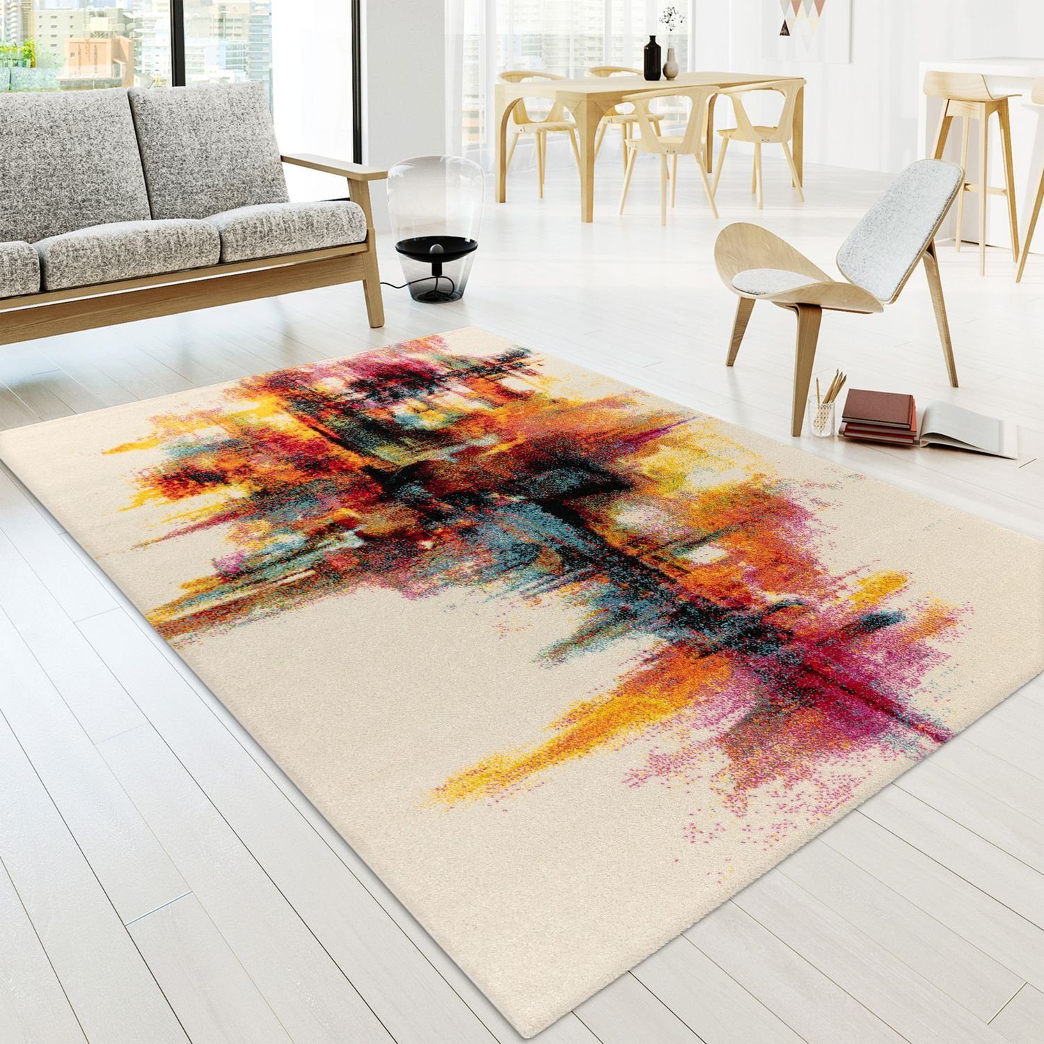 Teppich Wohnzimmer Teppich Bunt Höhe: mm Modern Home, 16 Designs, rechteckig, Abstrakte Soft Kurzflor TT