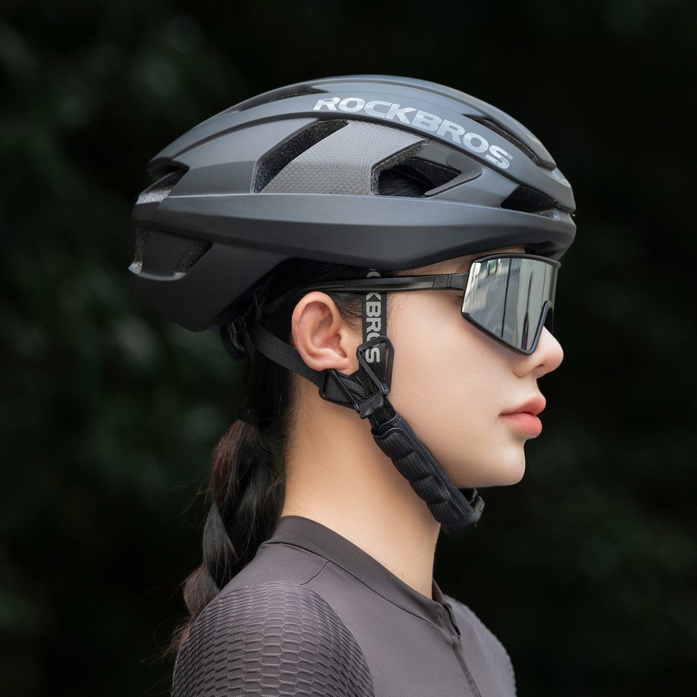 ROCKBROS Fahrradhelm Fahrradhelm Carbonhelm (Spar-Set, 1-tlg., 58-62 cm leicht), Carbon, 3D-GRID, Magnetverschluss, belueftet