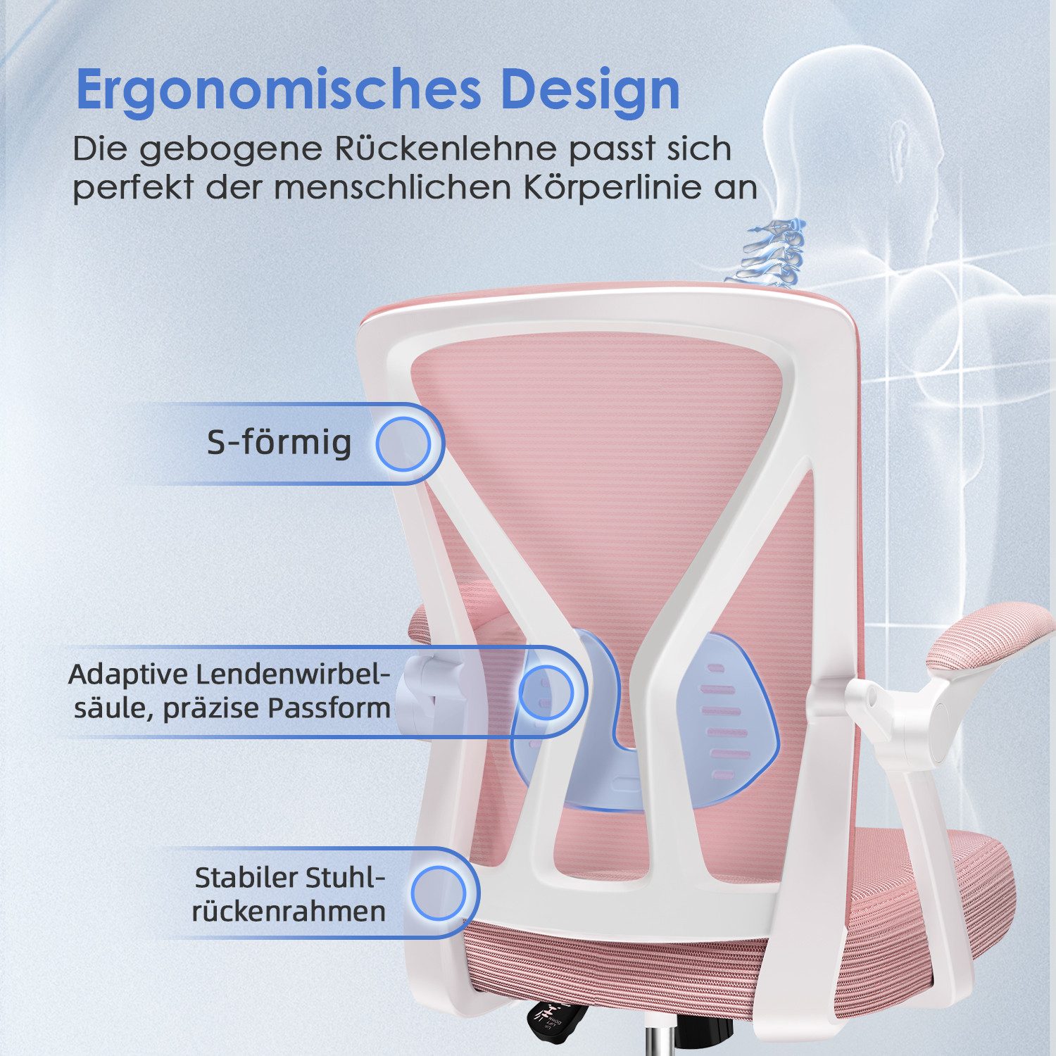 Adormii Bürostuhl Ergonomischer Bürostuhl,Schreibtischstuhl mit klappbaren günstig online kaufen