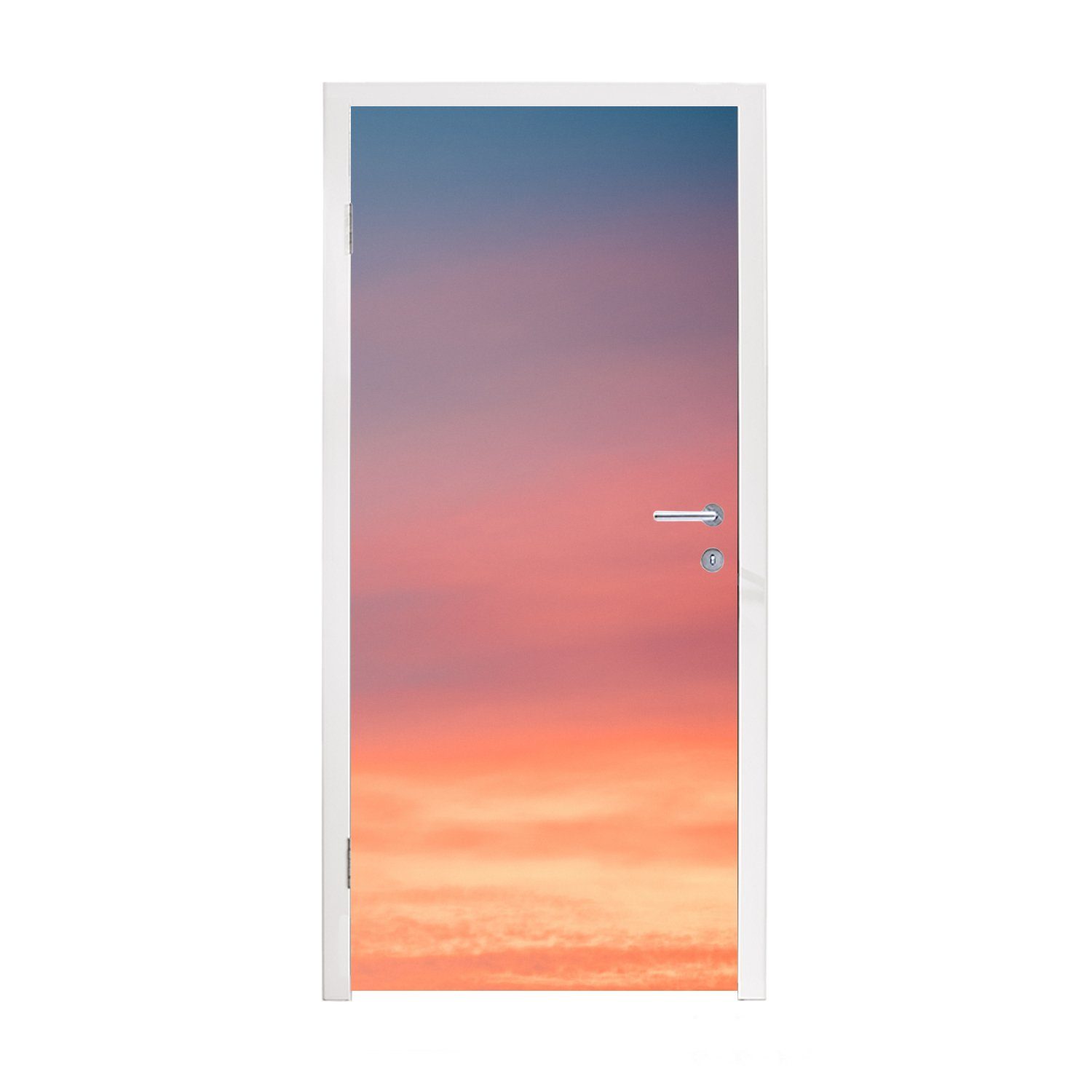 MuchoWow Türtapete Wolken Fototapete Sonne Türaufkleber, cm - Tür, Rosa, Matt, bedruckt, für St), (1 - Himmel - 75x205