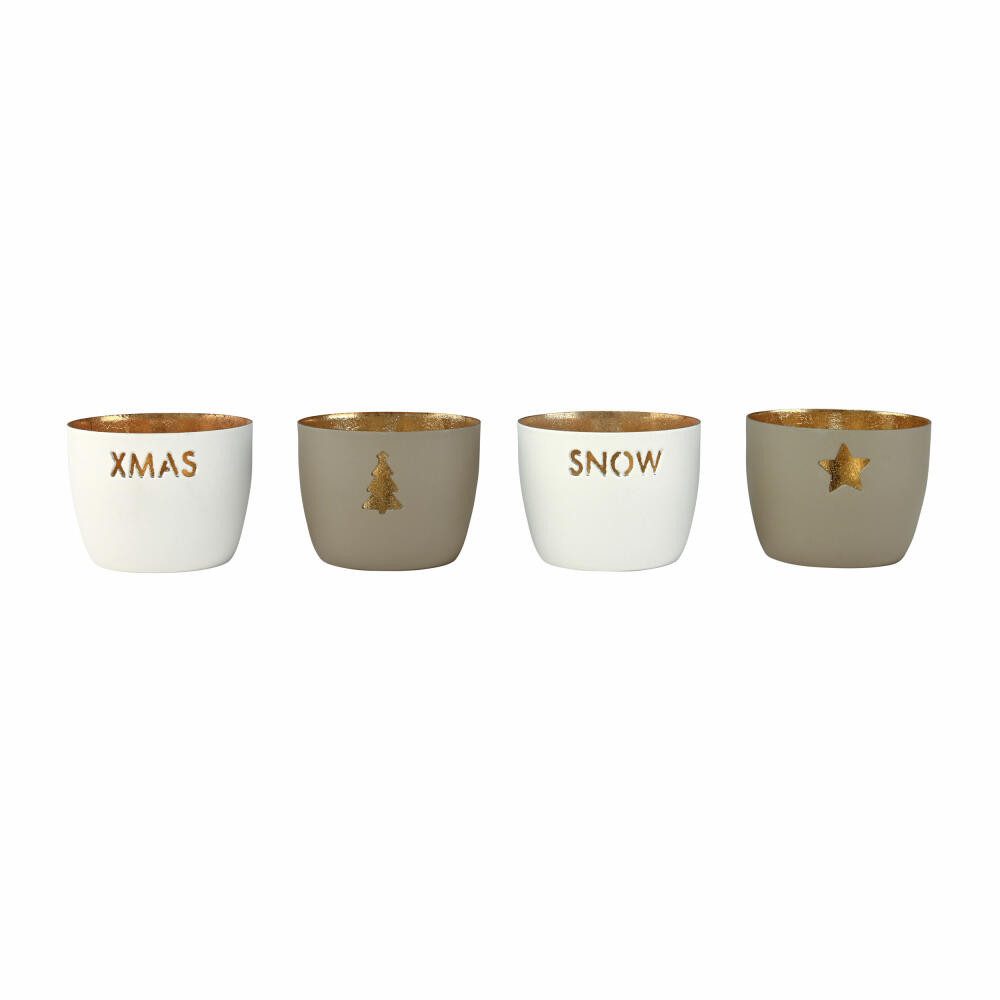 Giftcompany Windlicht Madras X-mas Motive XS 4er Set H 4.5 cm