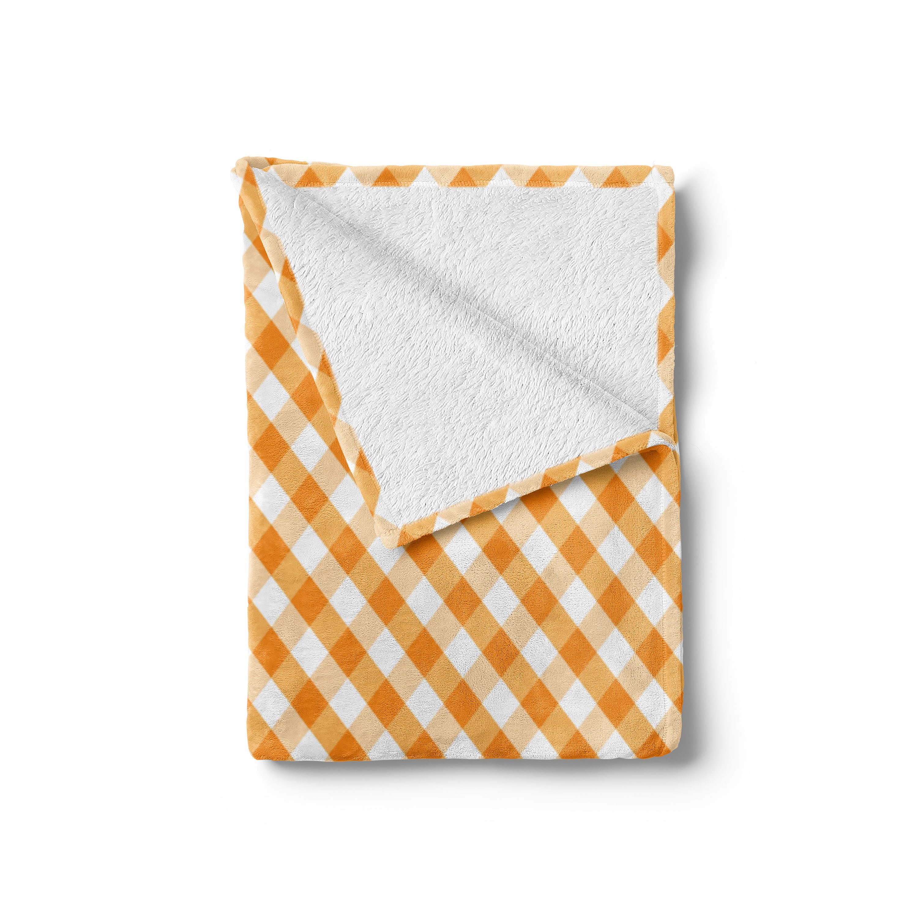 Wohndecke Gemütlicher Plüsch für den Innen- und Außenbereich, Abakuhaus, Kariert Orange Gingham Tile